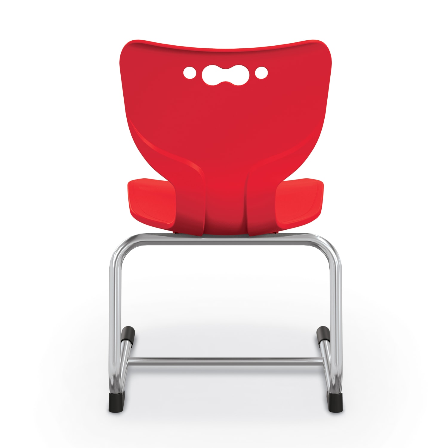 Hierarchy Stackable Cantilever Student Chairs, 14in, Red/Chrome, Set Of 5 Chairs - Image 3