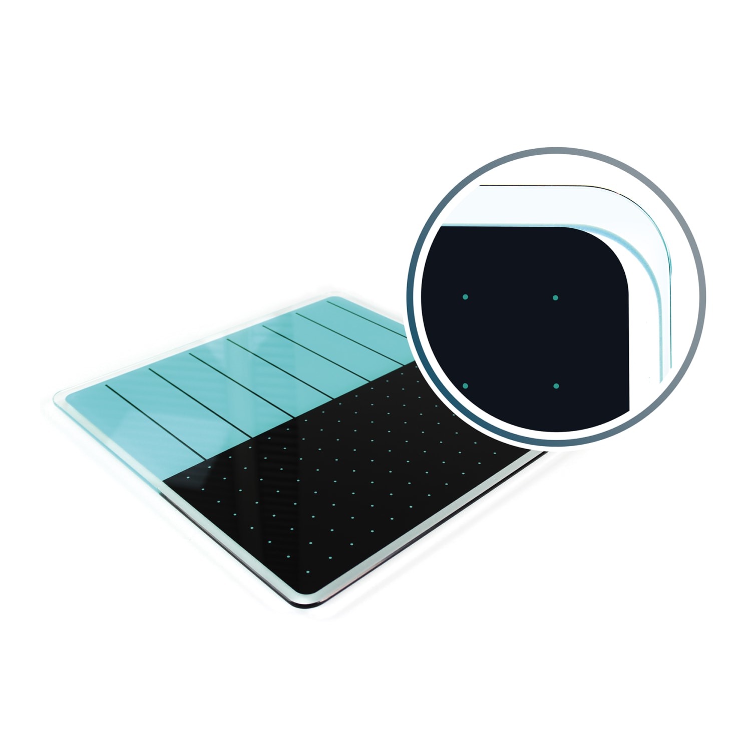 Floortex Viztex Glacier Plan & Grid Glass Dry Erase Board, 14in x 14in, Teal & Black - Image 3