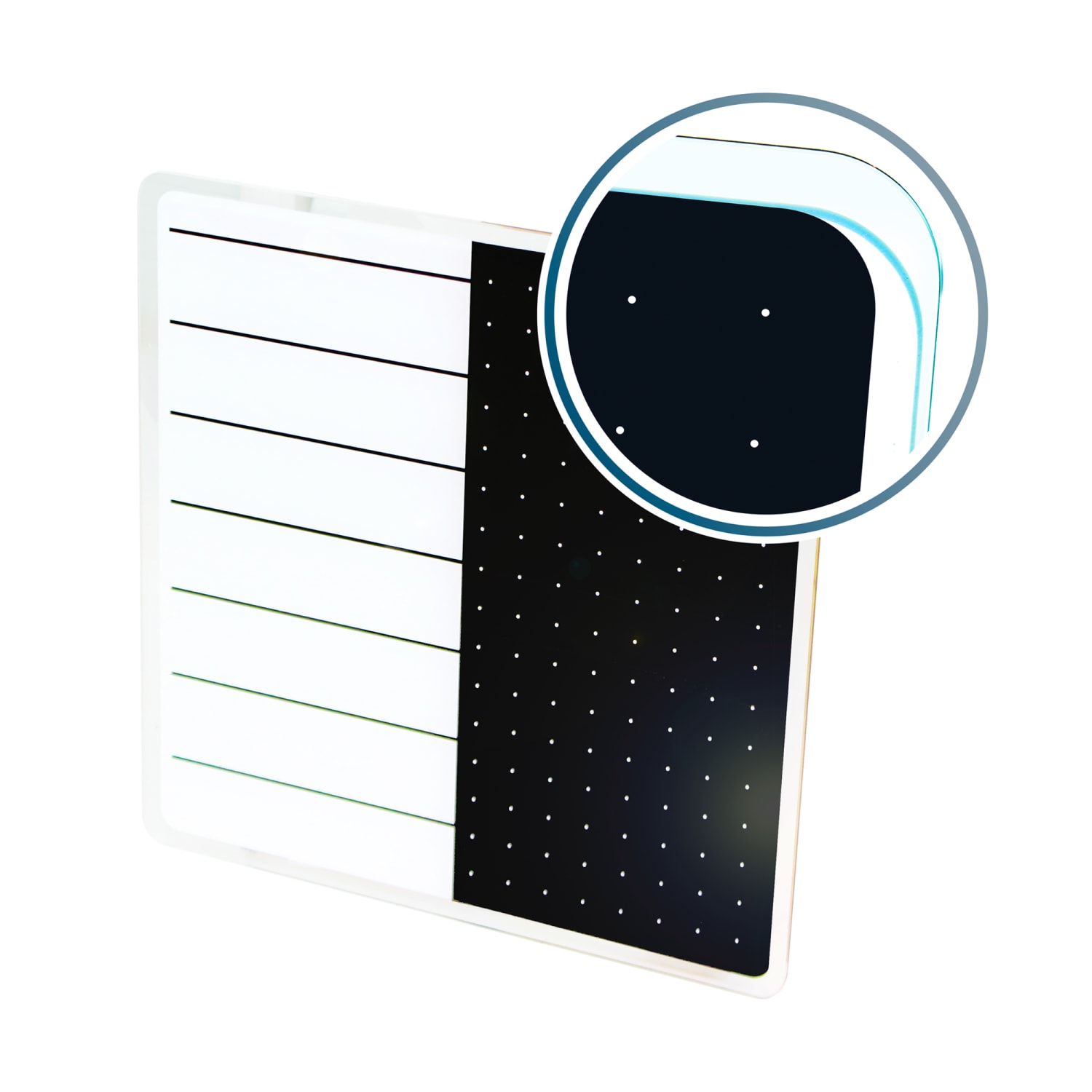 Floortex Viztex Glacier Plan & Grid Glass Dry Erase Board, 14in x 14in, White & Black - Image 3