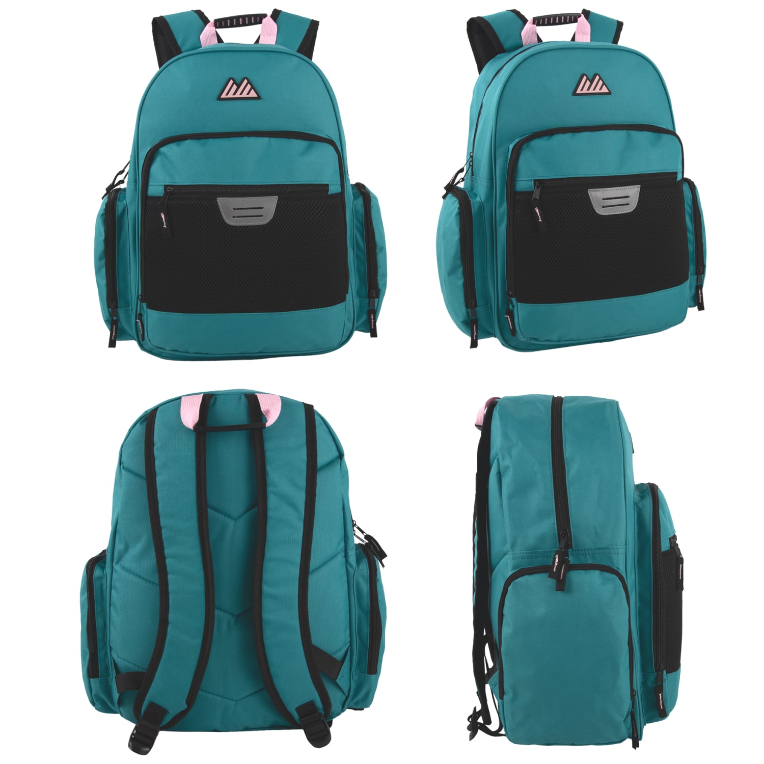 Summit Ridge Multi-Pocket Reflective Collegiate Backpacks With 45-Piece School Supply Kits, Pink/Teal, Total Qty 24 - Image 5