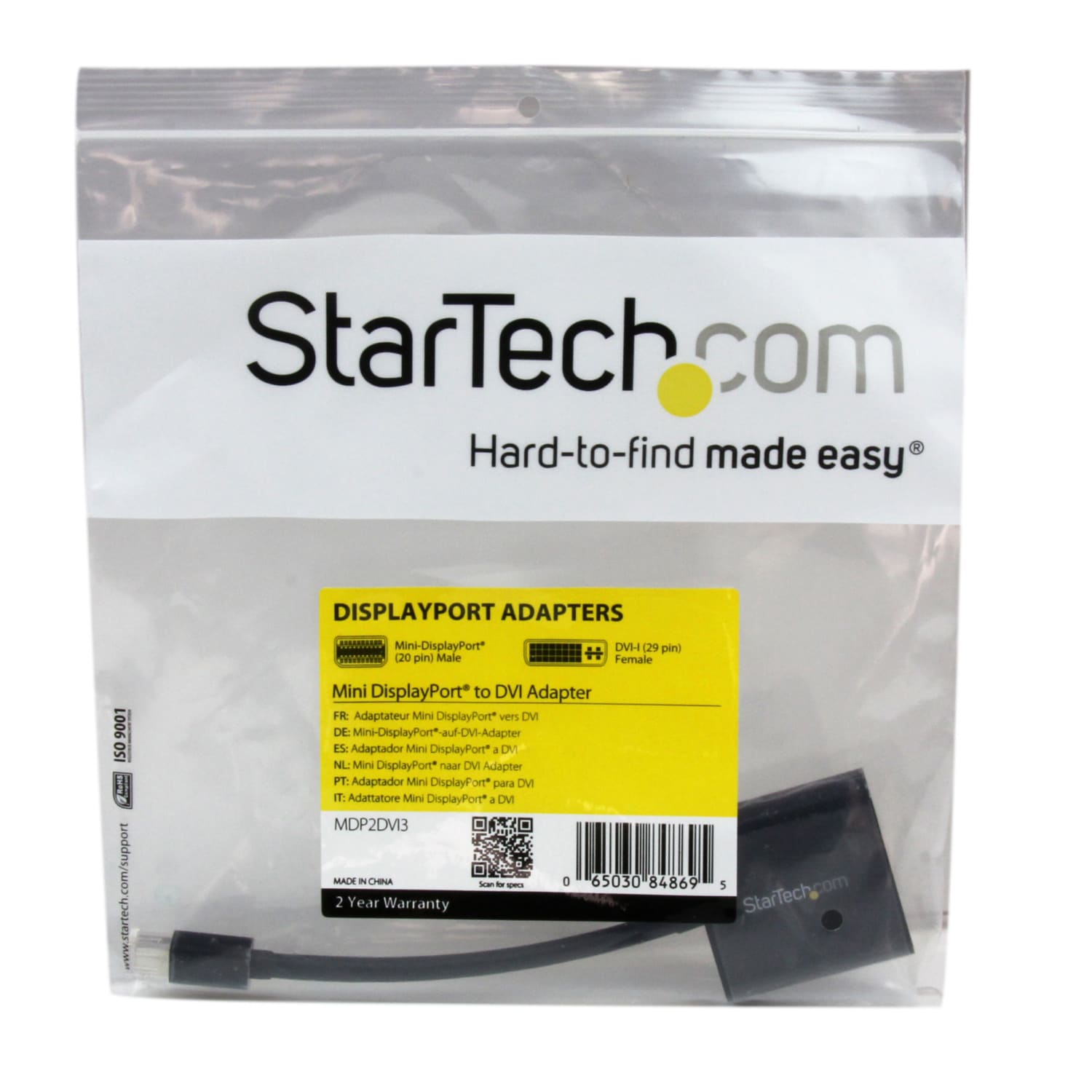 StarTech.com Mini DisplayPort to DVI Video Adapter Converter - Black Mini DP to DVI - 1920x1200 - 5.10in DisplayPort/DVI Video Cable for Video Device, Monitor, Projector, Notebook - Image 5