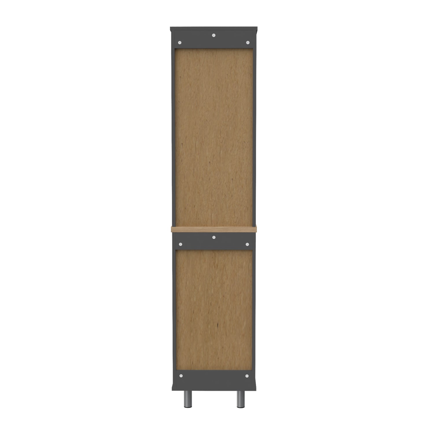 Inval Kratos 2-Door 16inW Tall Kitchen Cabinet, Dark Gray/Maple - Image 4