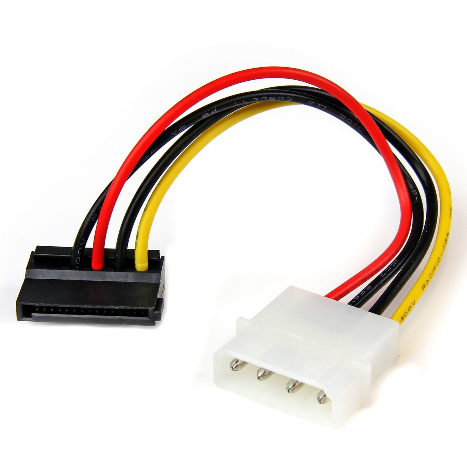 StarTech.com 6in 4 Pin LP4 to Left Angle SATA Power Cable Adapter - Power a SATA hard drive from a conventional LP4 power supply connection - LP4 to sata adapter - LP4 to sata power adapter - 4 pin LP4 to sata -lp4 to sata - Image 5