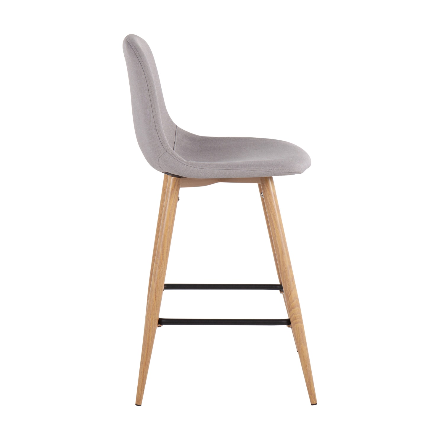 LumiSource Pebble Counter Stools, Natural/Light Gray, Set Of 2 Stools - Image 4