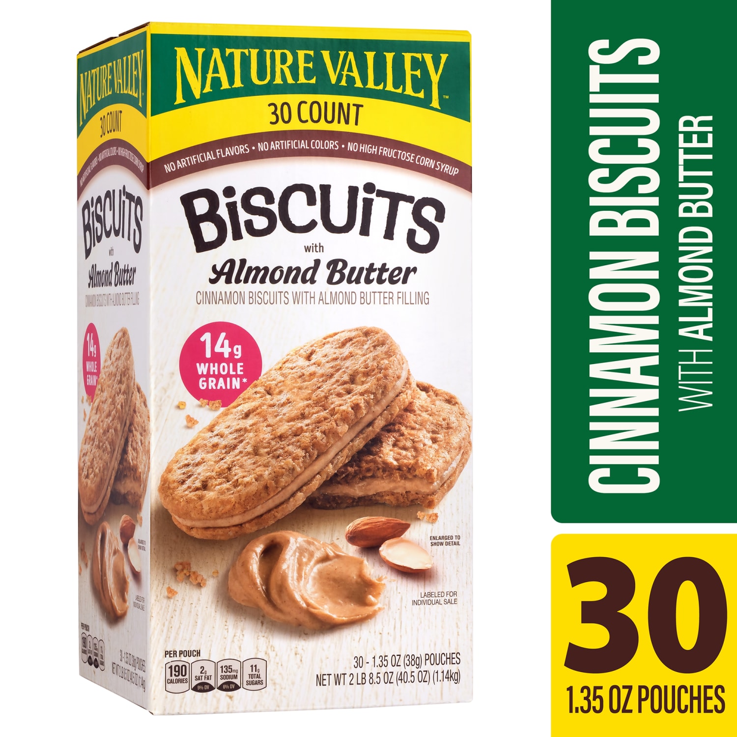 NATURE VALLEY Biscuit Sandwich with Almond Butter, 1.35 oz, 30 Count - Image 3
