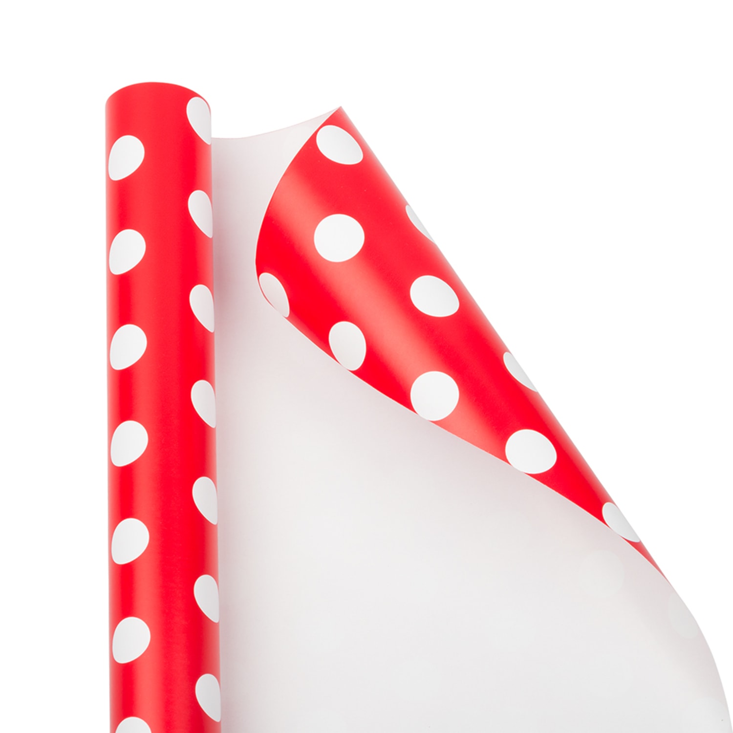 JAM Paper Wrapping Paper, Polka Dot, 25 Sq Ft, Red with White Dots - Image 4