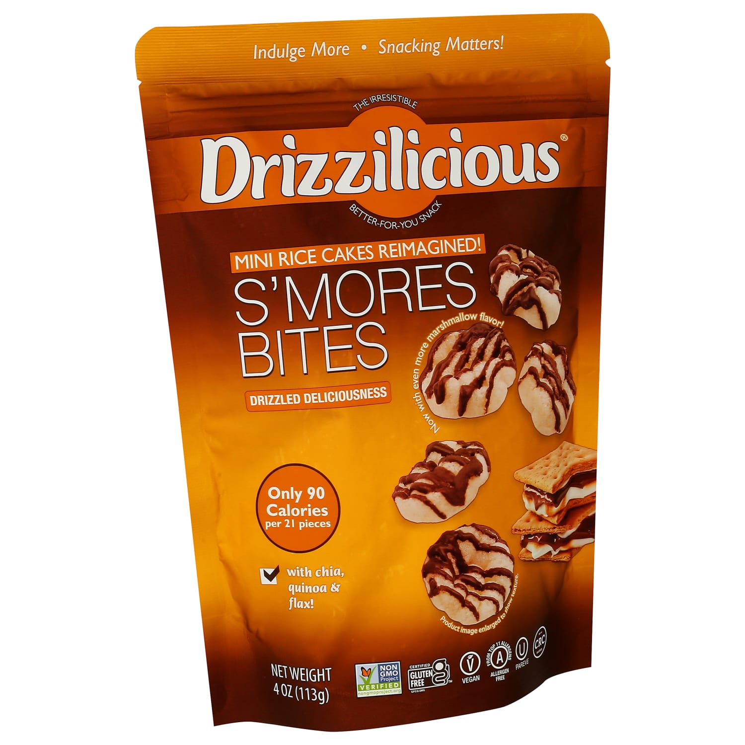 Drizzilicious Mini Rice Cake Bites, Smores, 4 Oz, Total Qty 12 - Image 3