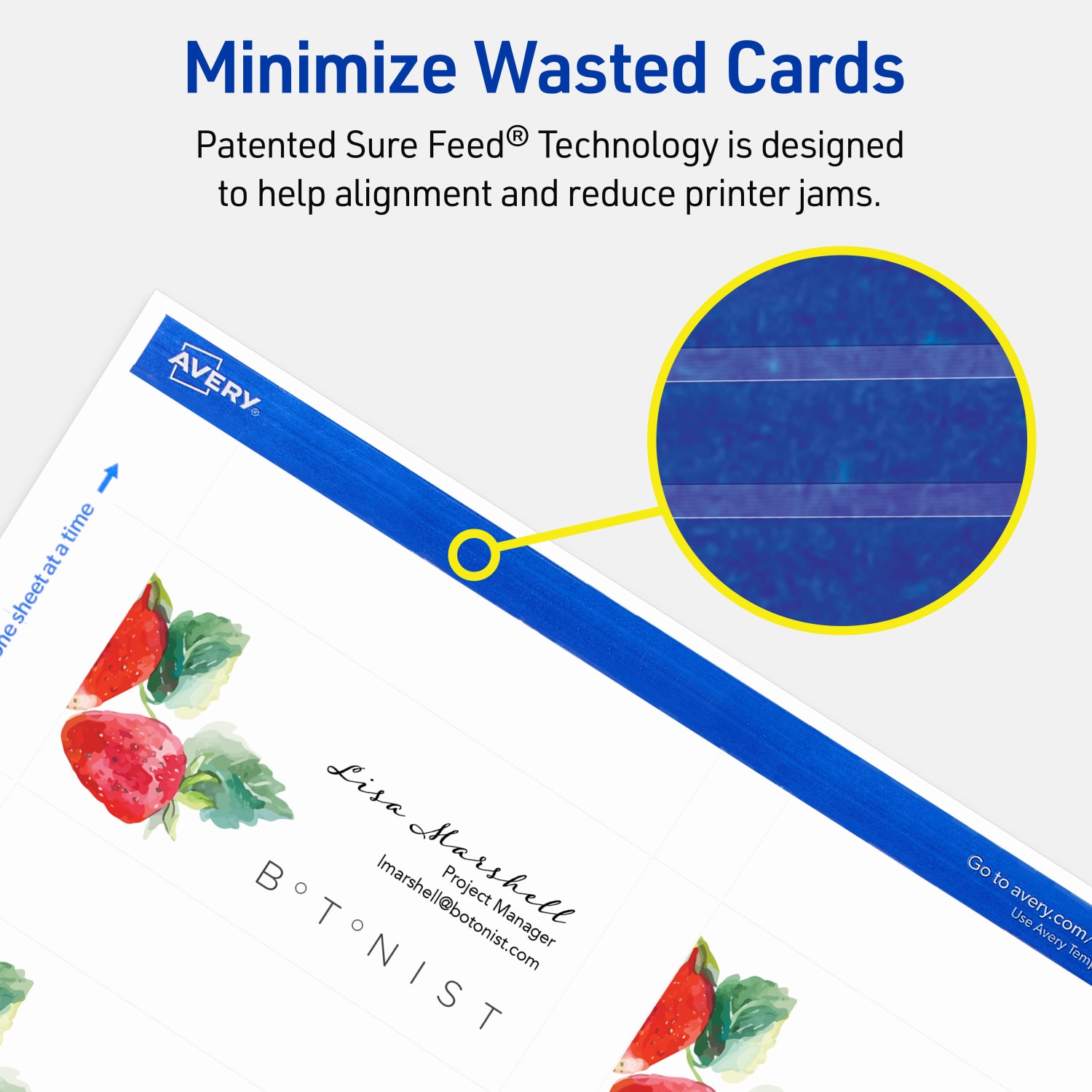 Avery Printable Mini Business Cards With Sure Feed Technology, Print-To-The-Edge, 1.75inx3.5in, Matte White, Pack Of 200 - Image 5