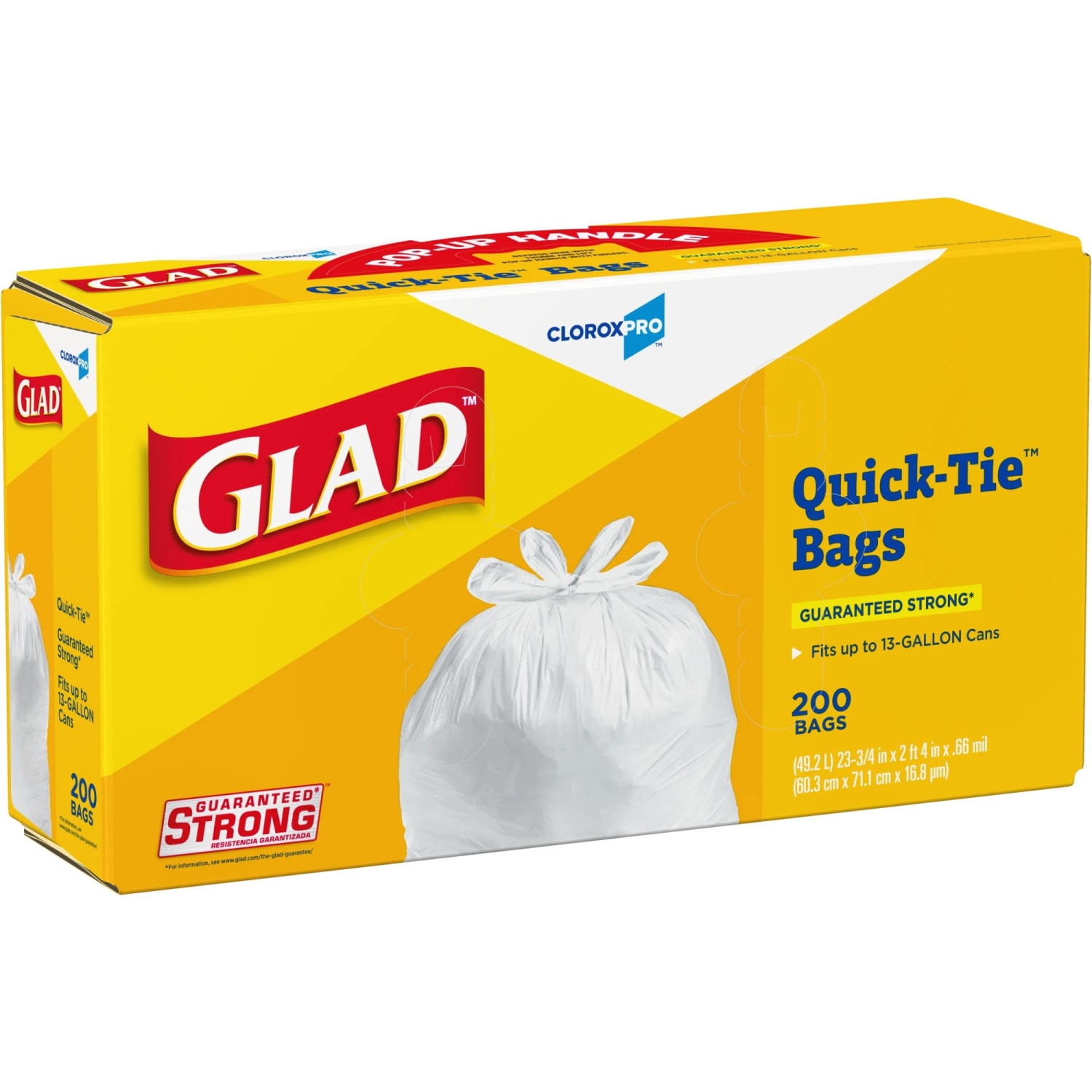 CloroxPro Glad Quick Tie Tall Trash Bags, 13 Gallon, 200 Count - Image 5