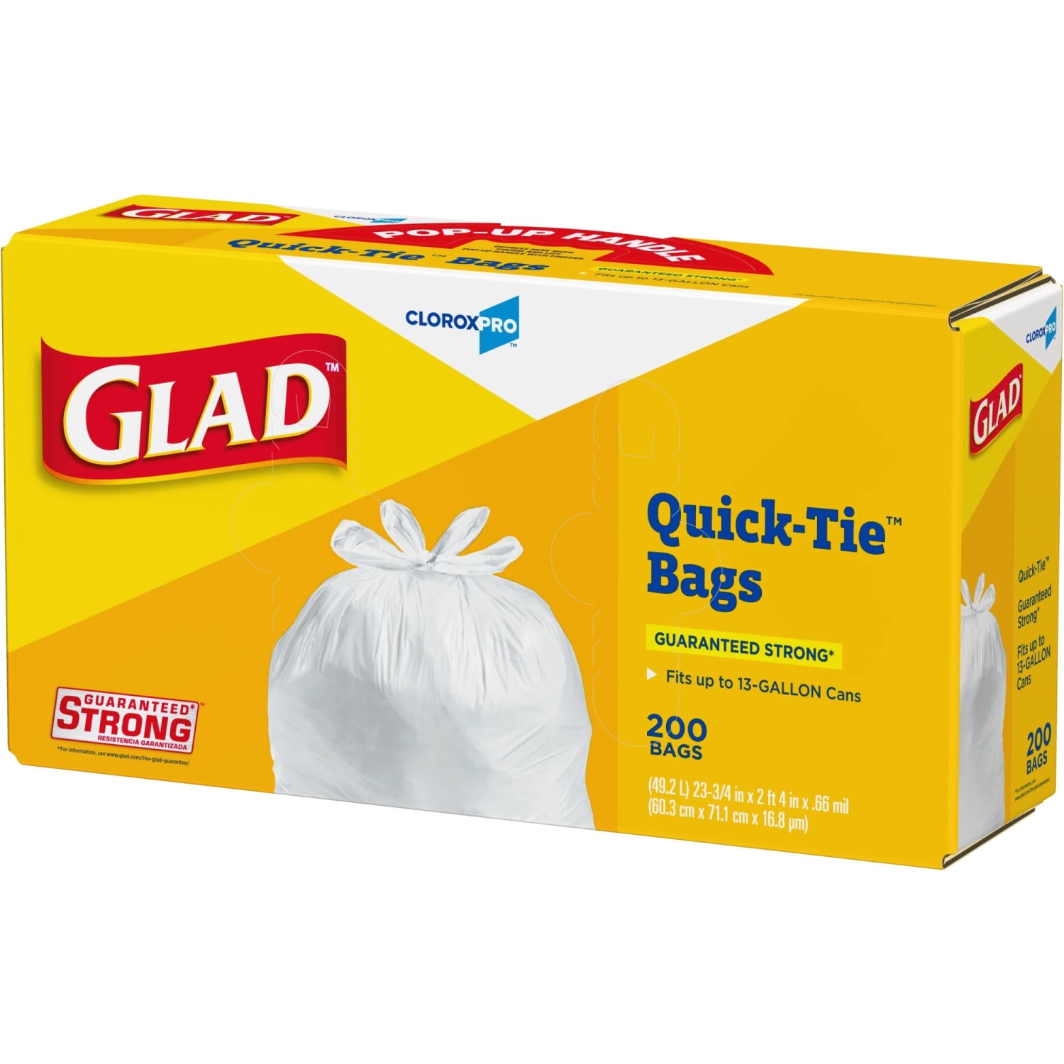 CloroxPro Glad Quick Tie Tall Trash Bags, 13 Gallon, 200 Count - Image 6