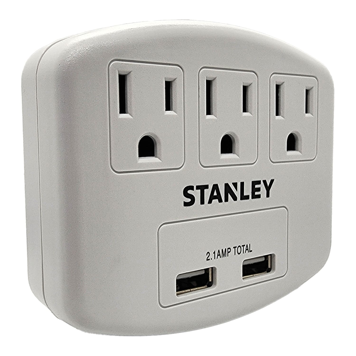 Stanley PlugMax 30407 3-AC-Outlet And 2-USB-Plug Wall Tap, White - Image 4