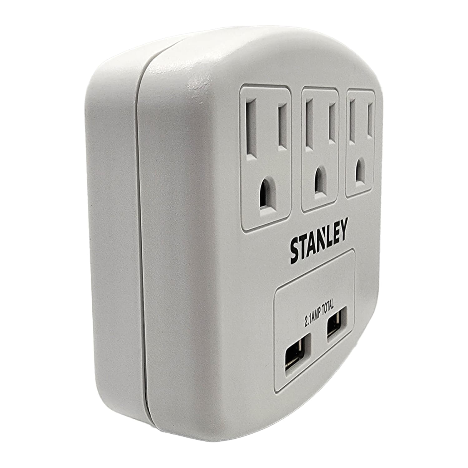 Stanley PlugMax 30407 3-AC-Outlet And 2-USB-Plug Wall Tap, White - Image 6