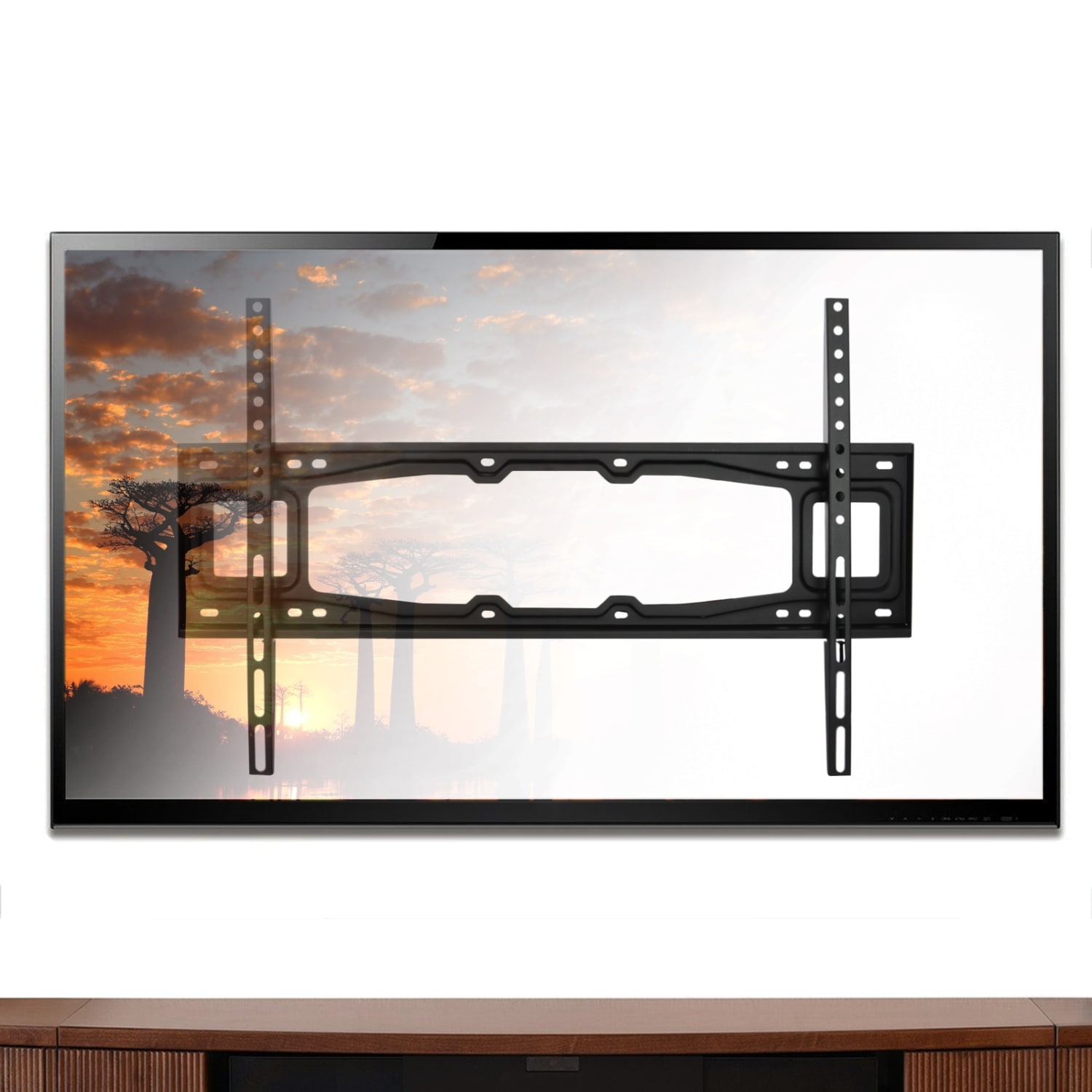MegaMounts 995110547M Super Slim Fixed TV Monitor Wall Mount, Black - Image 4