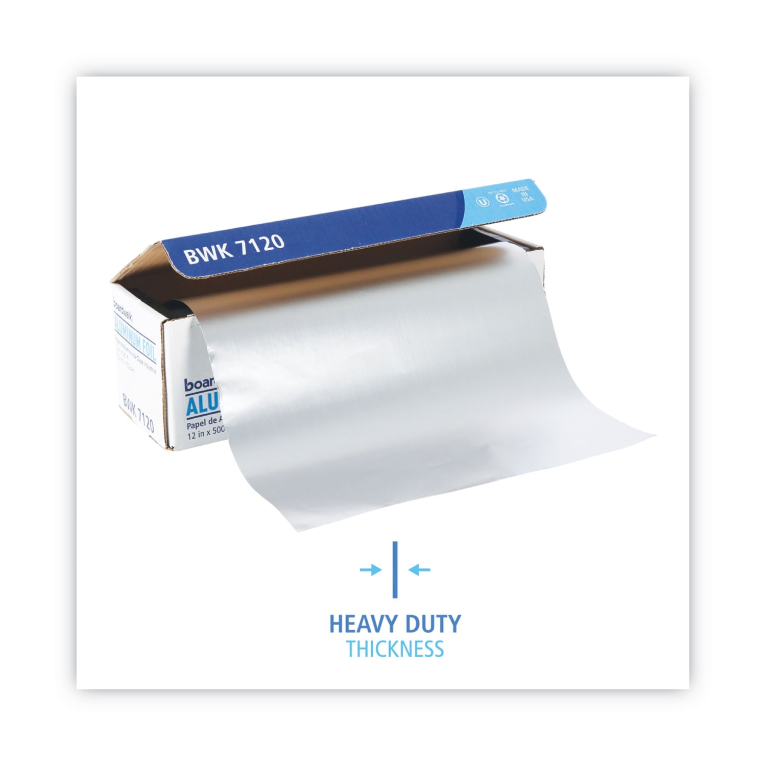 Boardwalk Heavy-Duty Aluminum Foil Roll, 12in x 500ft, Silver - Image 5