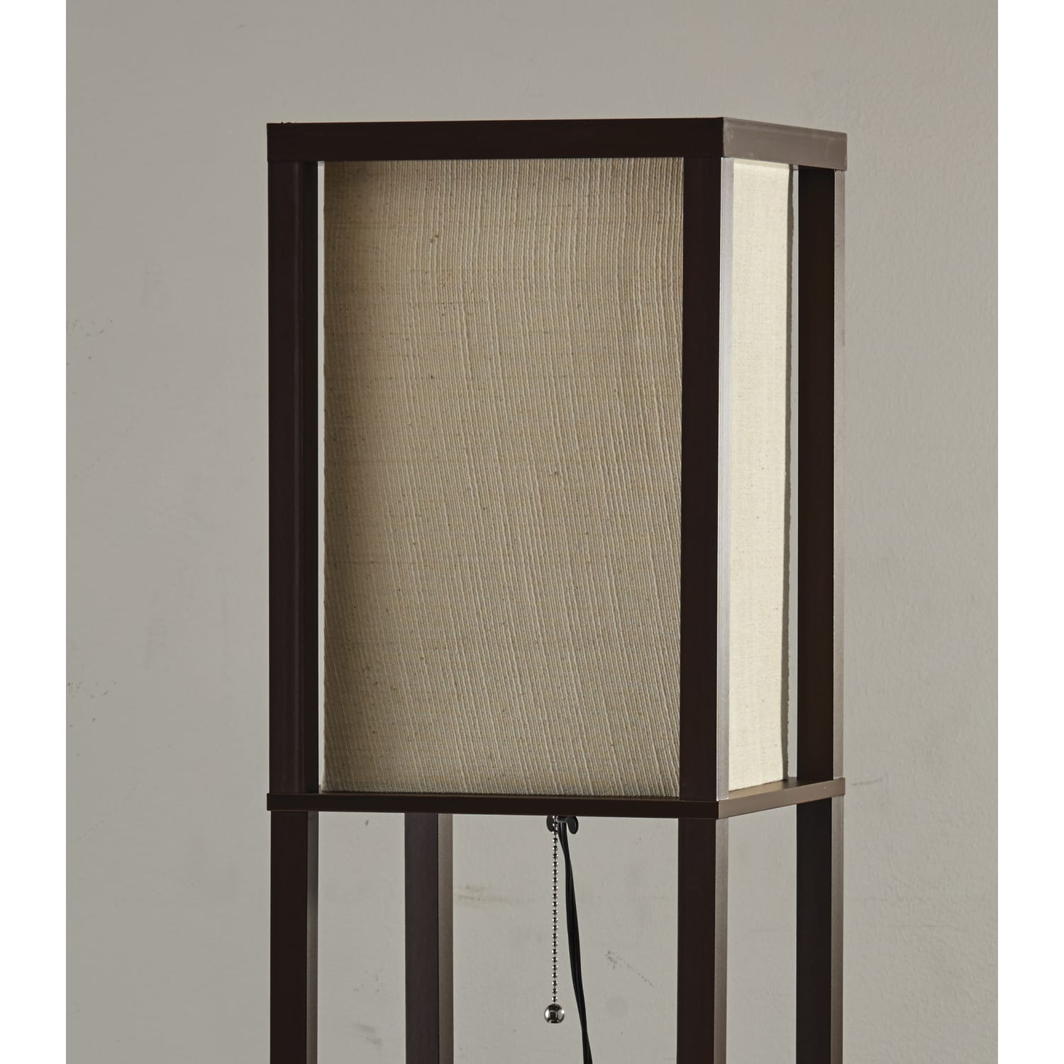 Adesso Wright Shelf Lamp, 63inH, Natural Shade/Walnut Base - Image 4