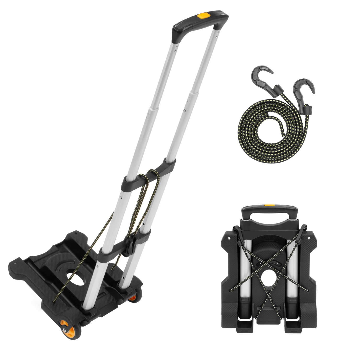 Mount-It! Folding Premium Luggage Cart, Black - Image 3