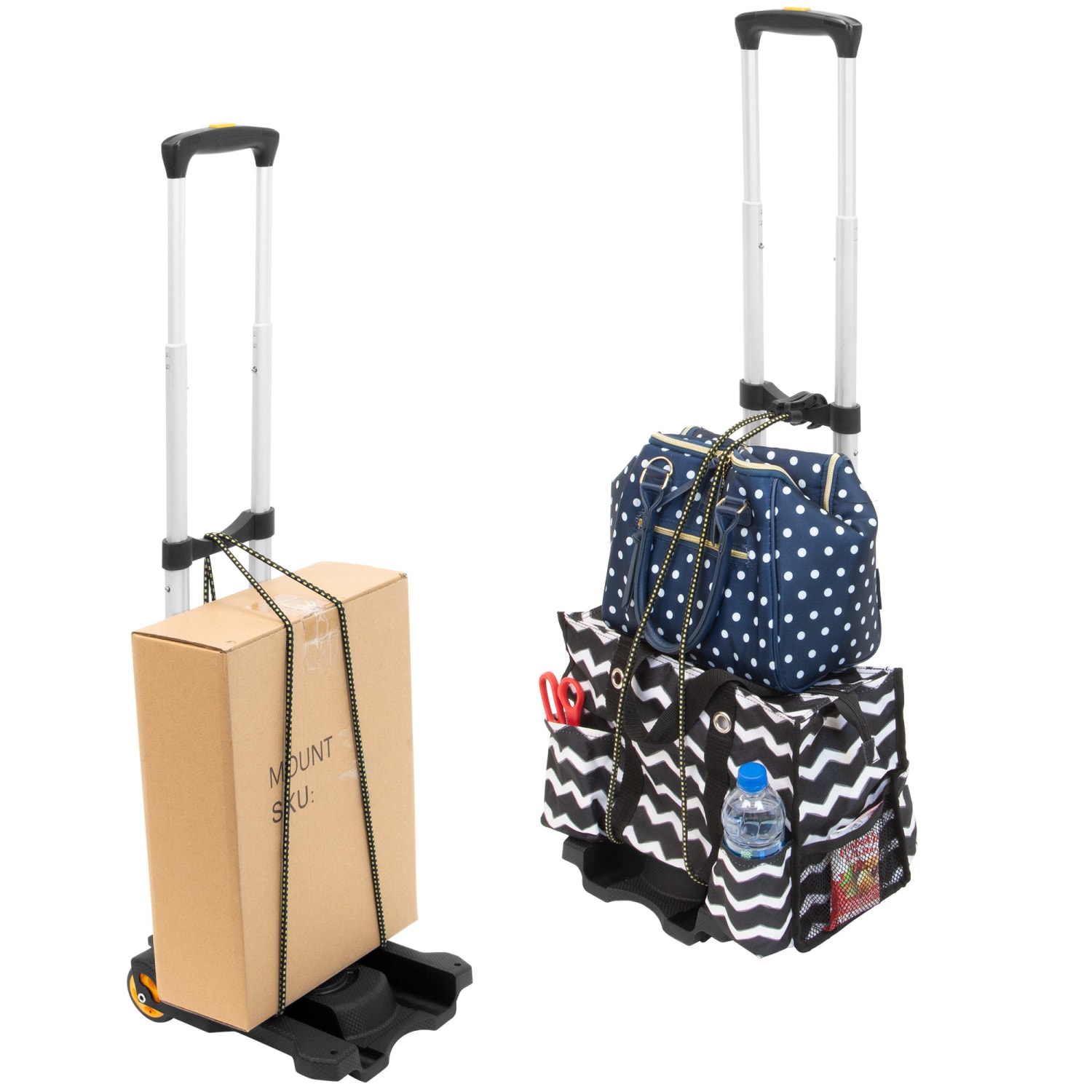 Mount-It! Folding Premium Luggage Cart, Black - Image 4
