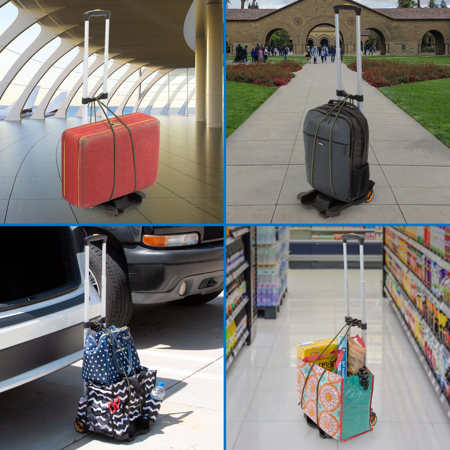 Mount-It! Folding Premium Luggage Cart, Black - Image 5