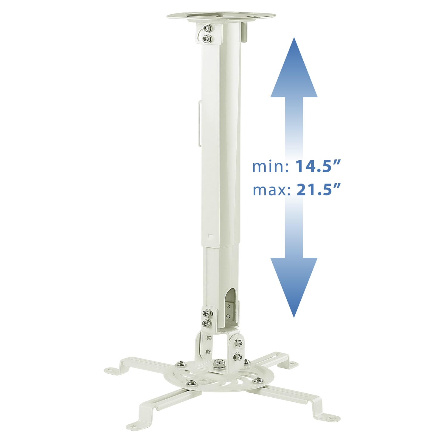 Mount-It! Universal Projector Ceiling Mount, White, MI606B - Image 3