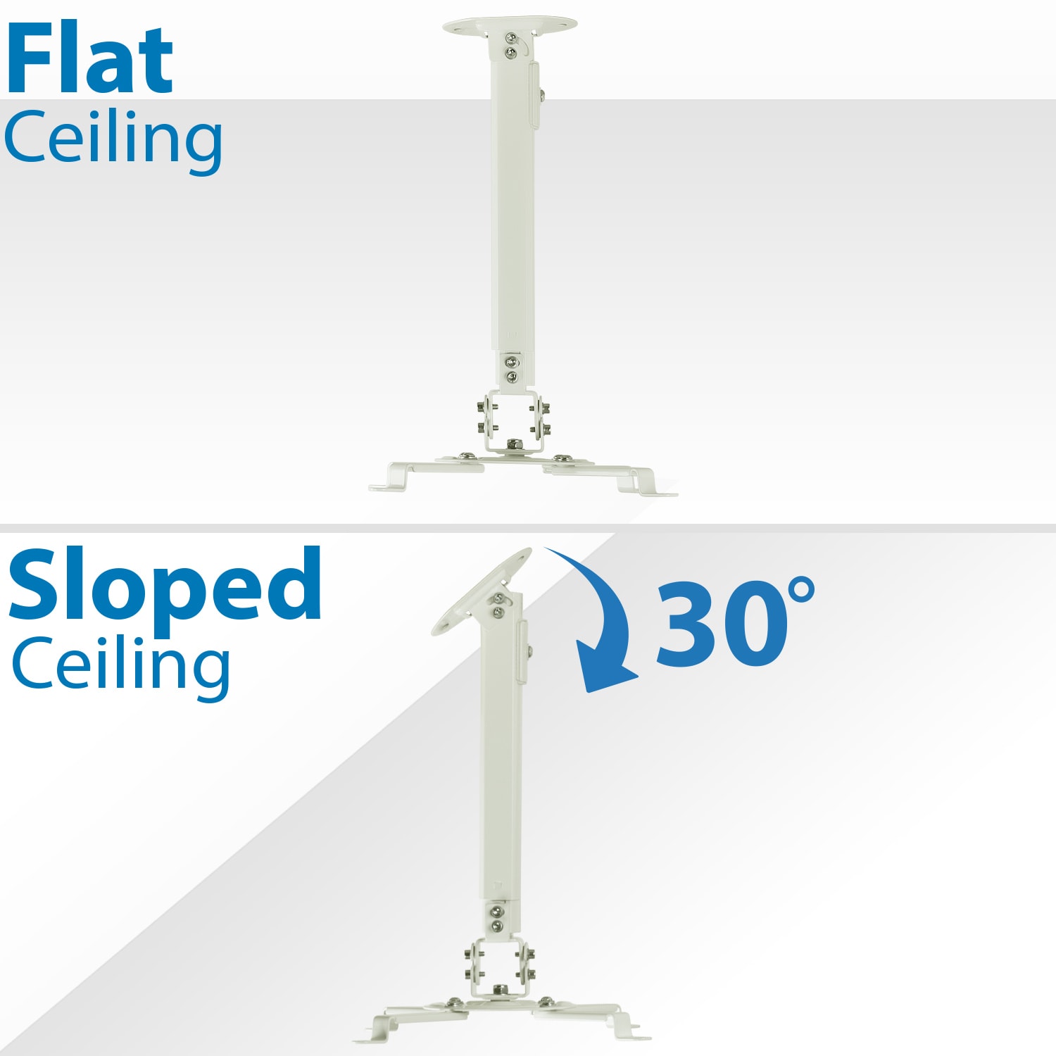 Mount-It! Universal Projector Ceiling Mount, White, MI606B - Image 6
