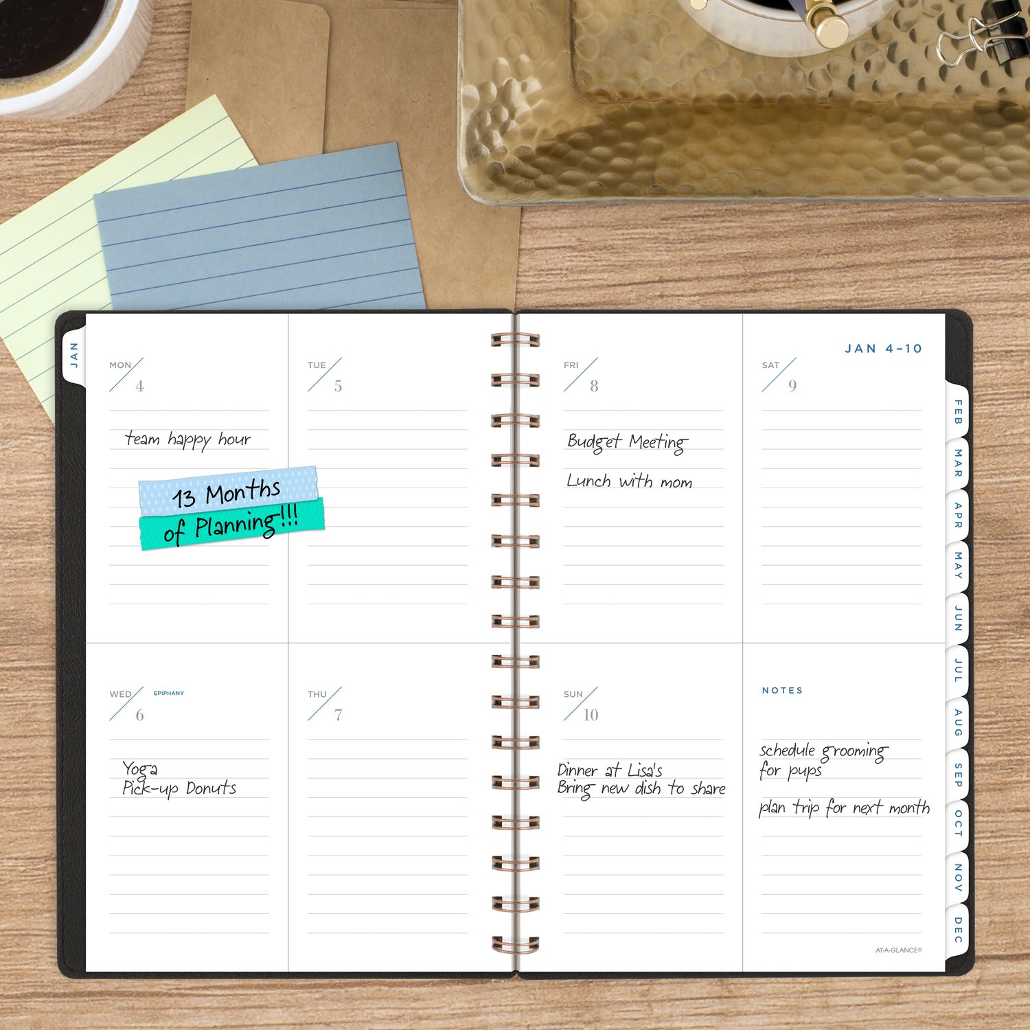 AT-A-GLANCE Signature Collection 2027 Weekly Monthly Planner, Black, Small, 5 1/2in x 8 1/2in - Image 3