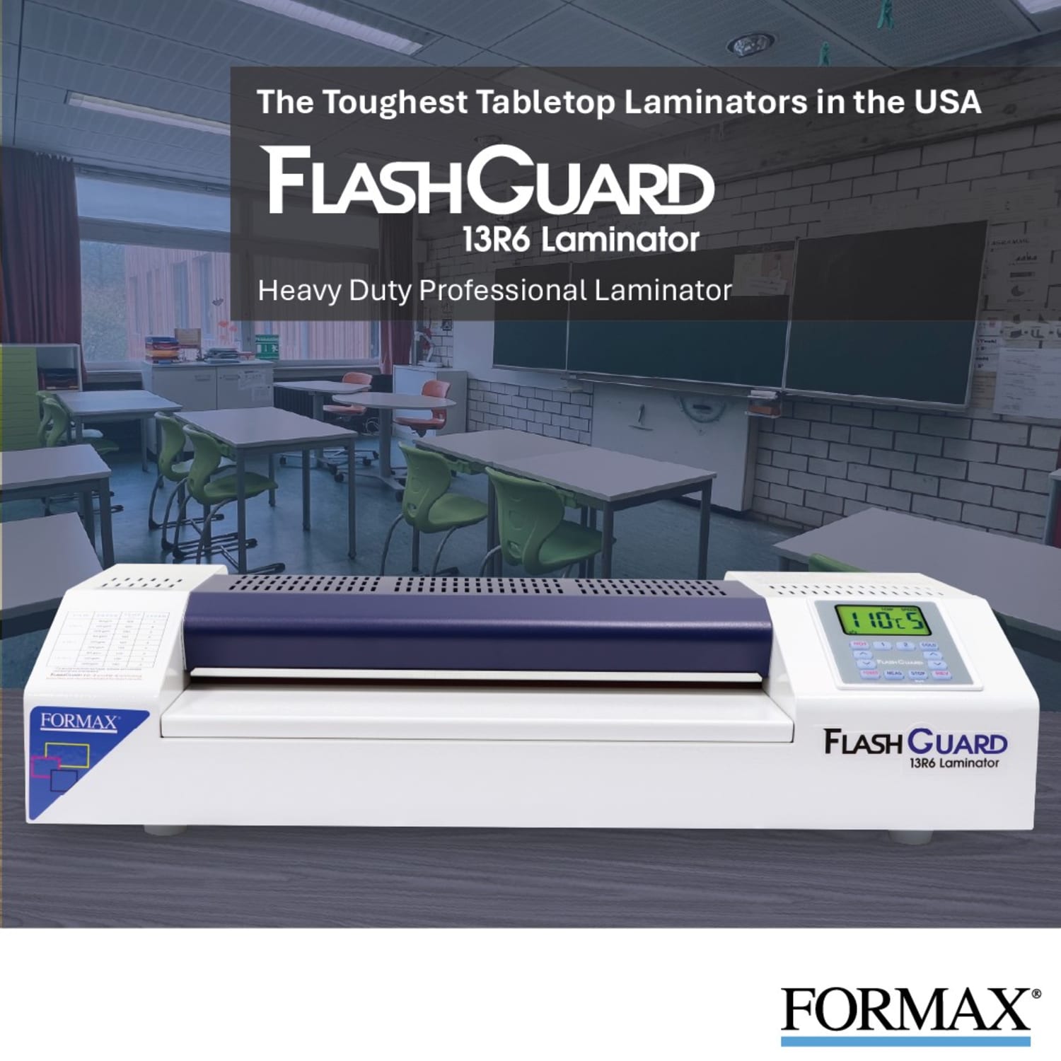 Formax FlashGuard 13R6 Heavy-Duty Professional Laminator, 13in Width, White - Image 3