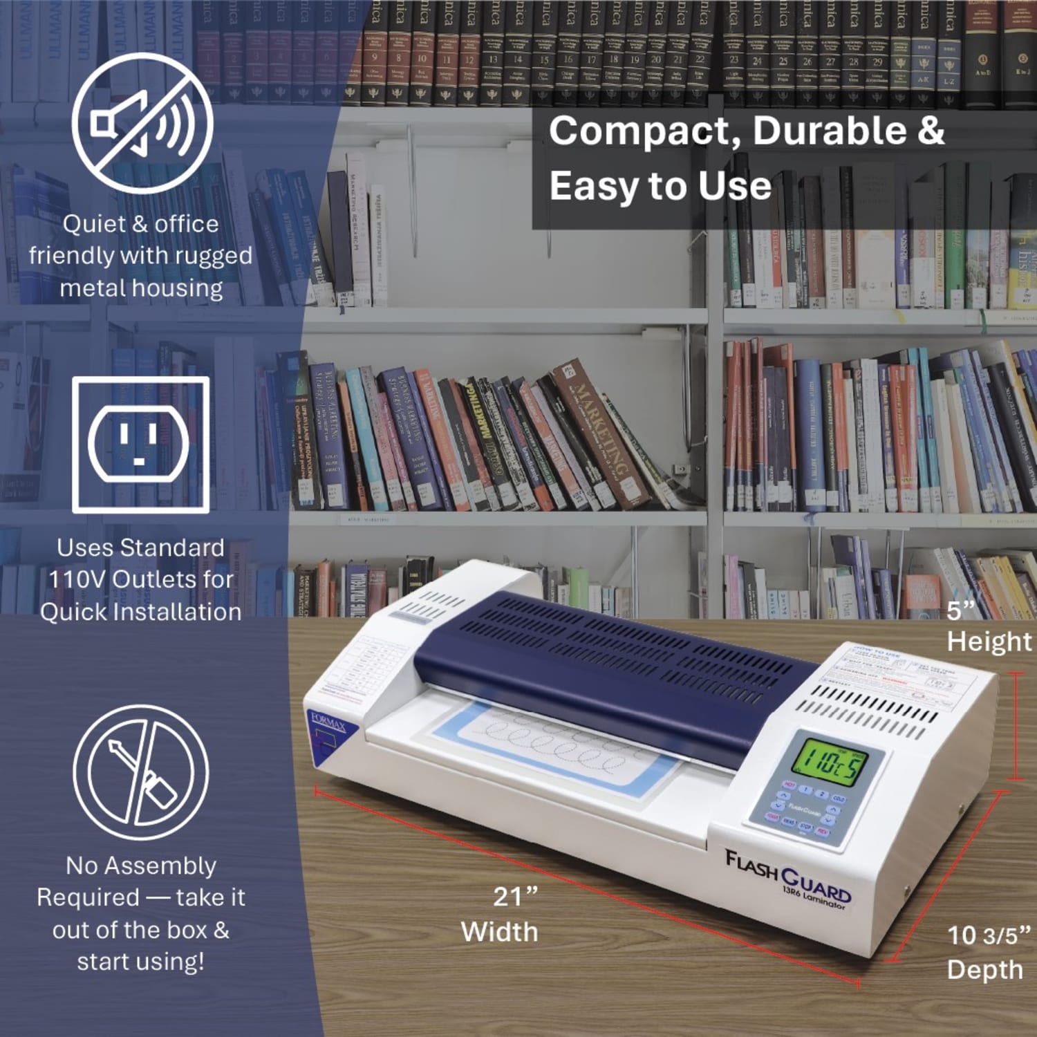 Formax FlashGuard 13R6 Heavy-Duty Professional Laminator, 13in Width, White - Image 4