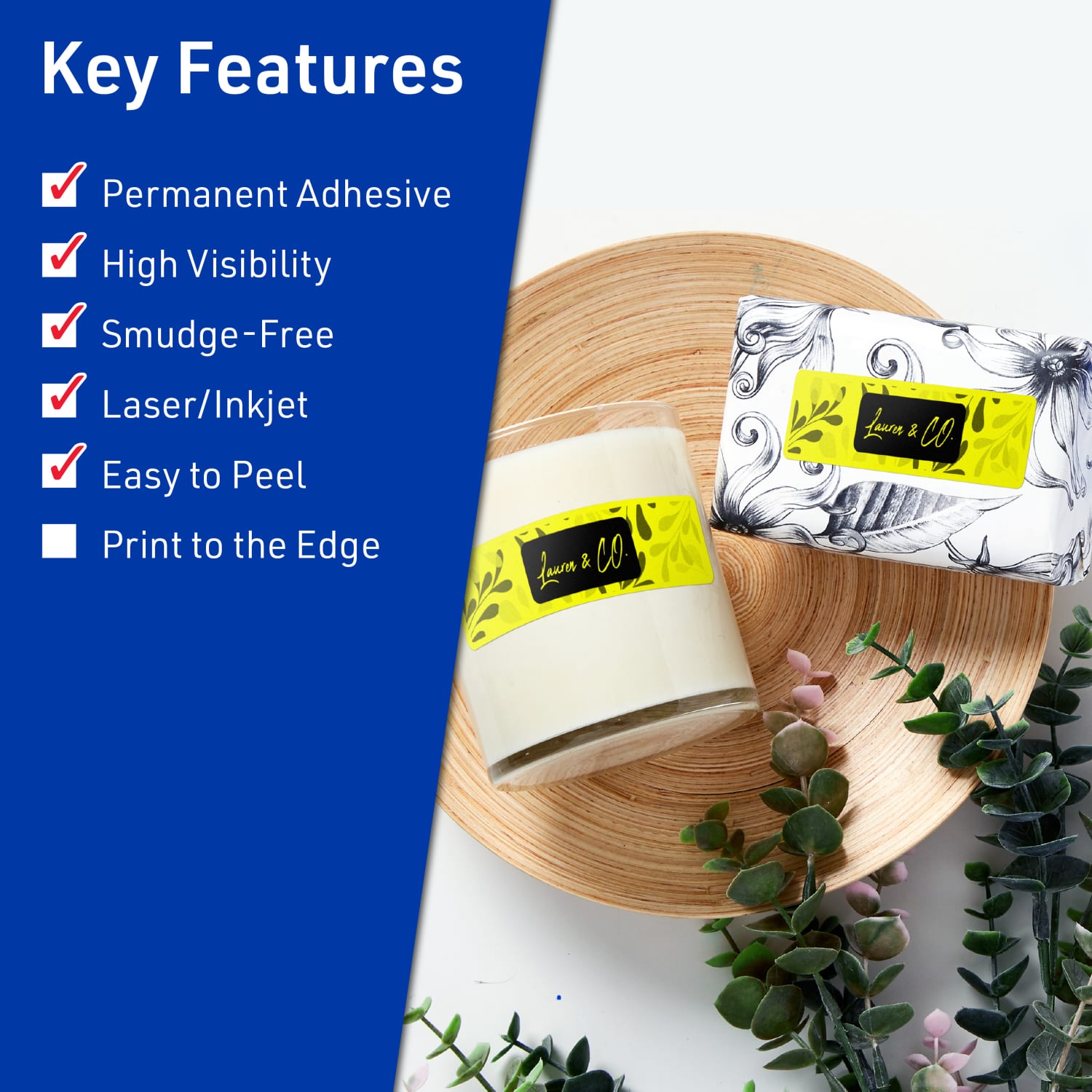 Avery Printable Labels With Sure Feed Technology, 94235-NYP20, Rectangle, 2in x 2-5/8in, Matte Neon Yellow, Pack of 300 - Image 3