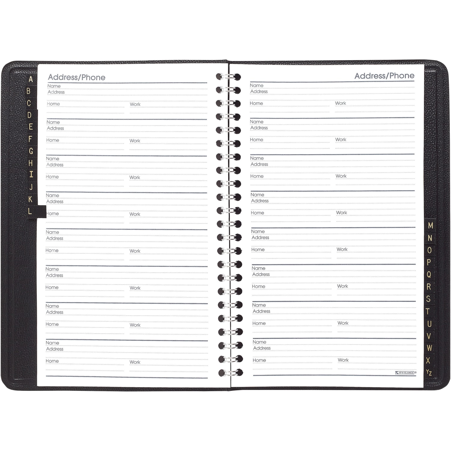 AT-A-GLANCE Telephone/Address Book, 4 7/8in x 8in, Black - Image 3