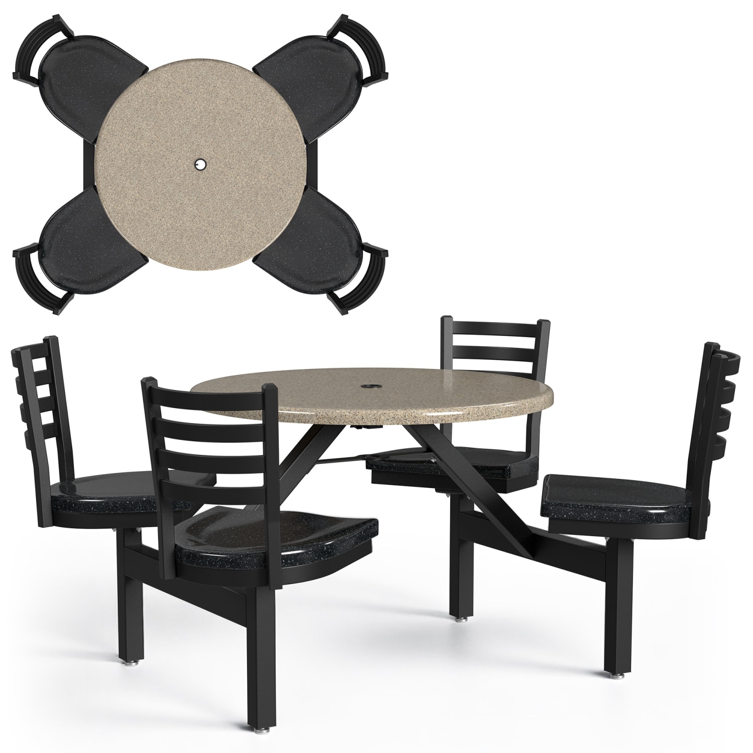 Palmer Hamilton Covey Outdoor Cluster Table With 4 Seats, 29in x 54in, Cappuccino/Obsidian - Image 3