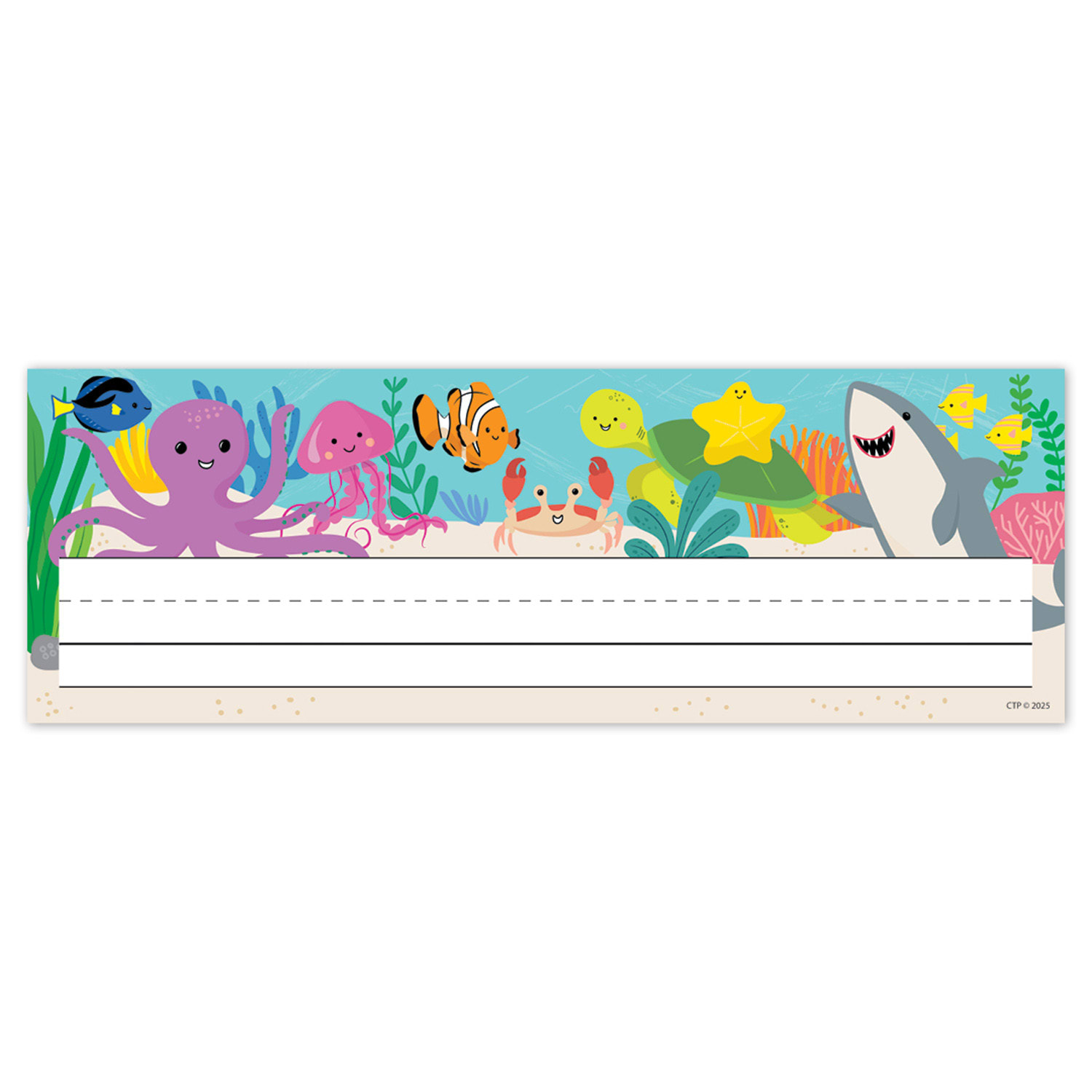Creative Teaching Press Name Plates, Sea Friends, 36 Per Pack, Set Of 3 Packs - Image 3