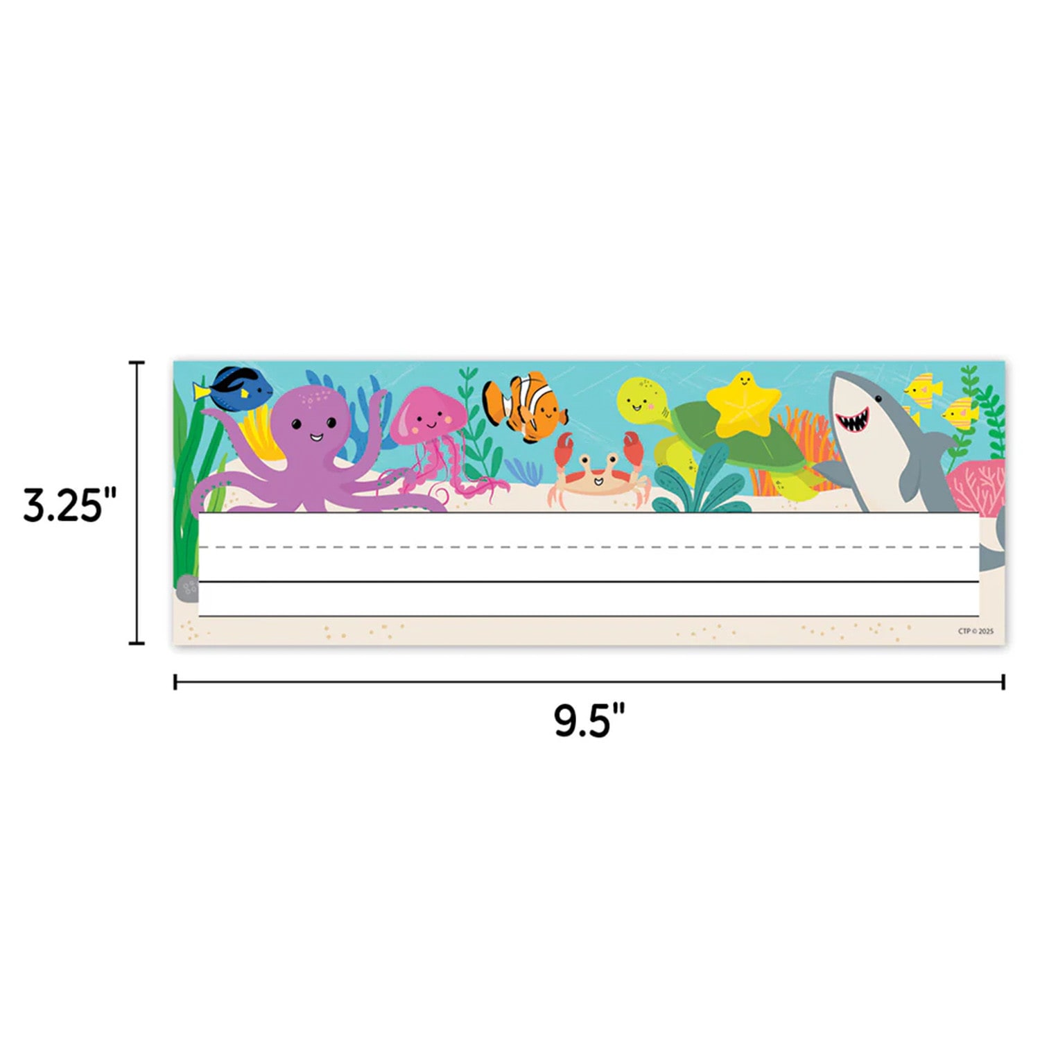 Creative Teaching Press Name Plates, Sea Friends, 36 Per Pack, Set Of 3 Packs - Image 5
