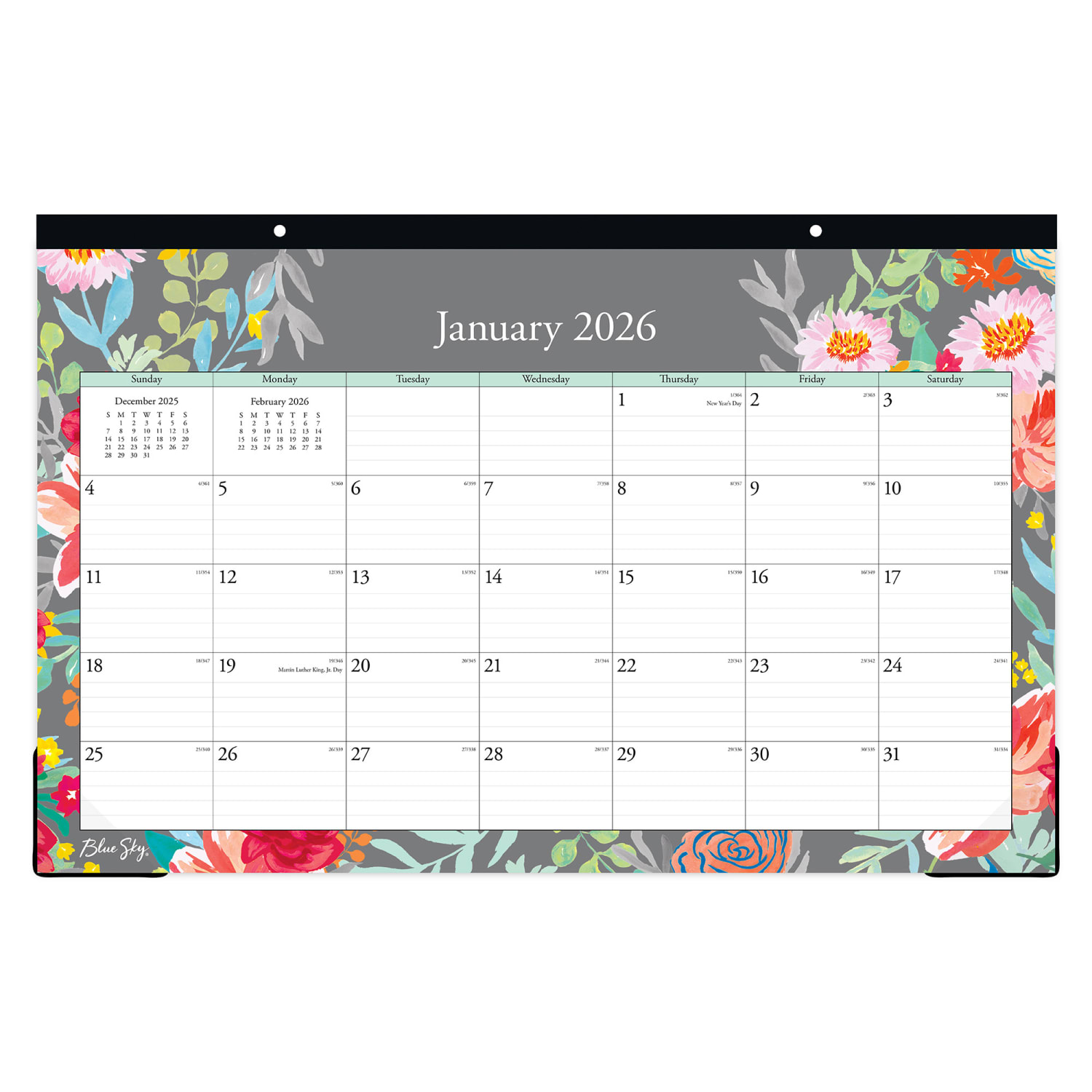 2026 Blue Sky Monthly Desk Pad Calendar, 11in x 17in, Sophie, January To December, 140089