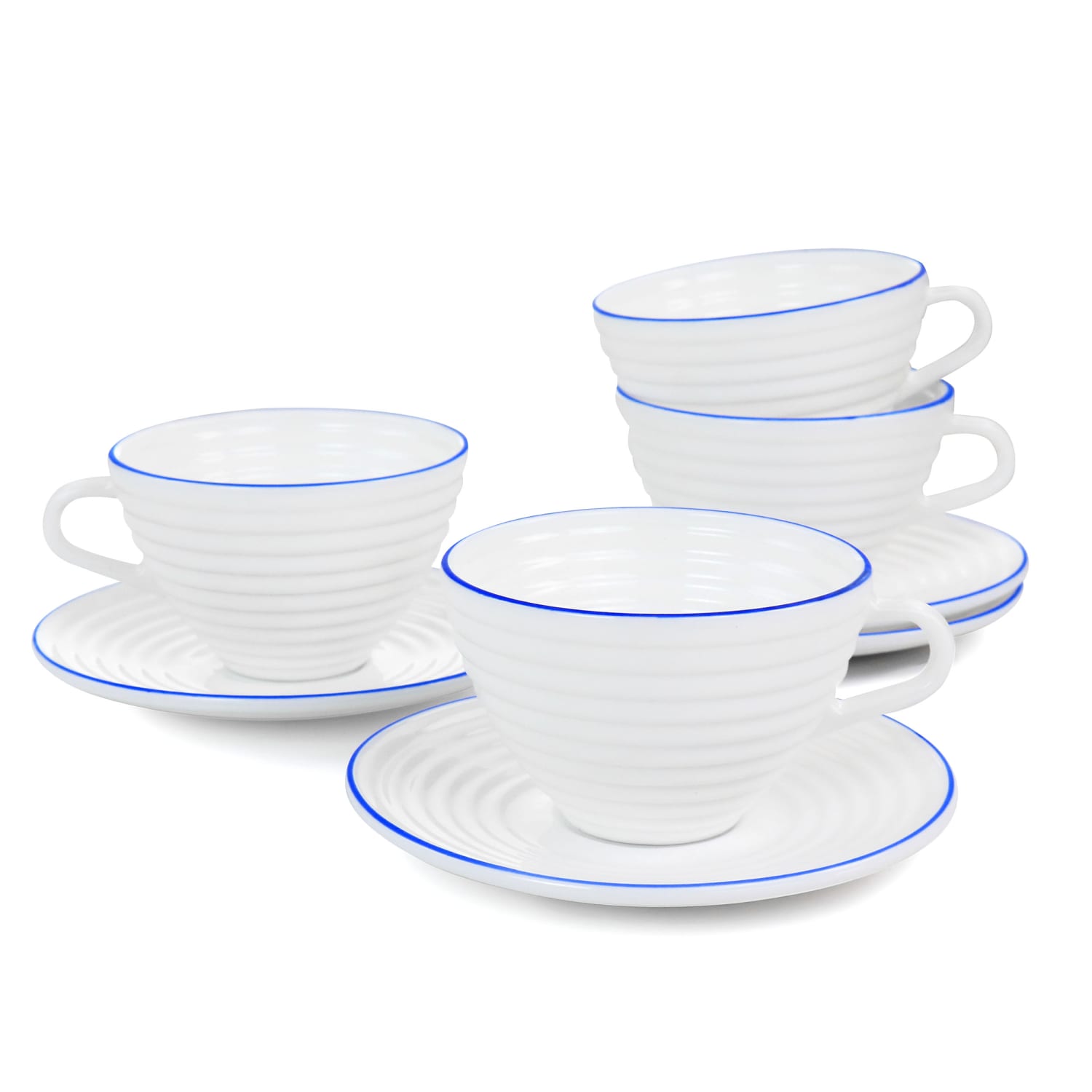 Gibson Elite Oster Juego De Vajilia 16-Piece Opal Glass Dinnerware Set, White - Image 5