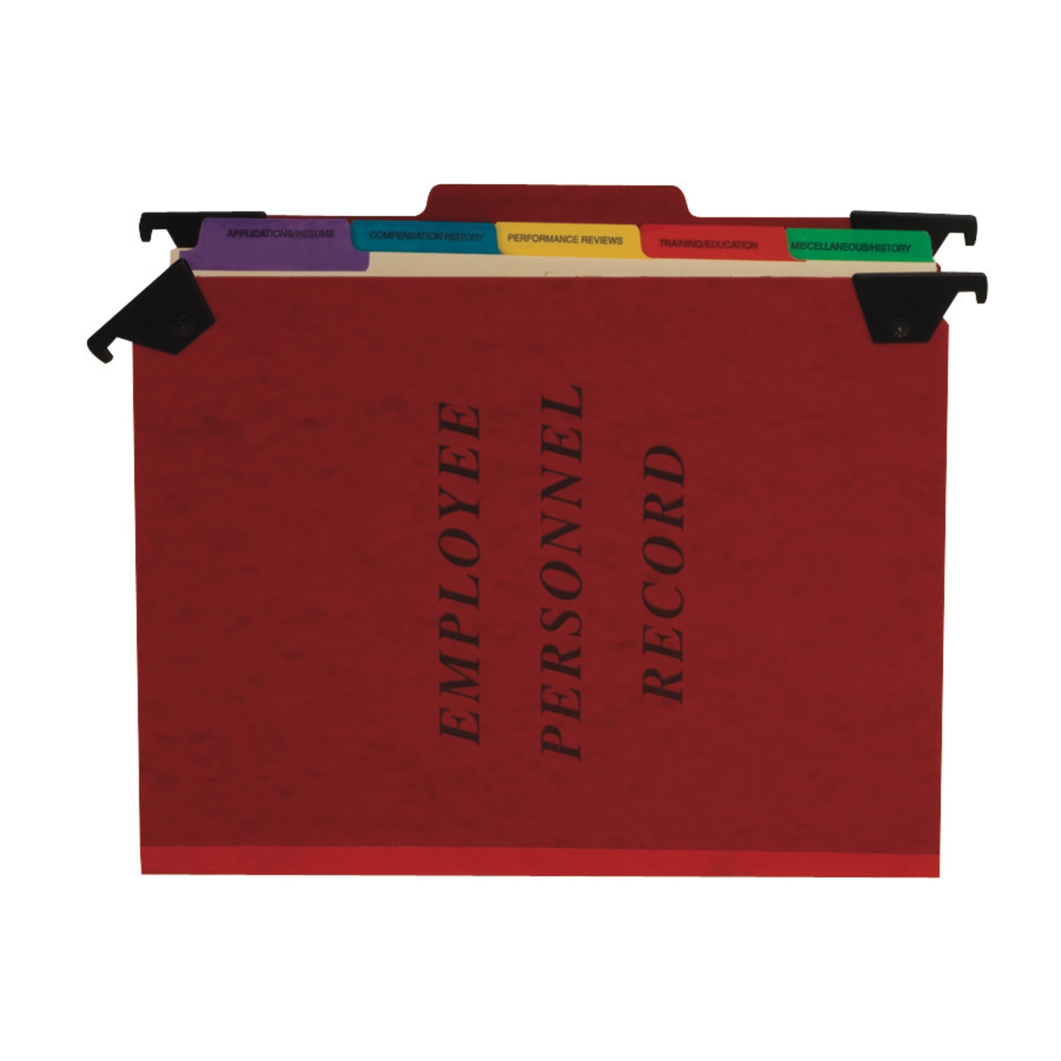 Pendaflex Hanging-Style Personnel File Folder, 2in Expansion, 9-1/2in x 11-3/4in, Letter Size, 30% Recycled, Red