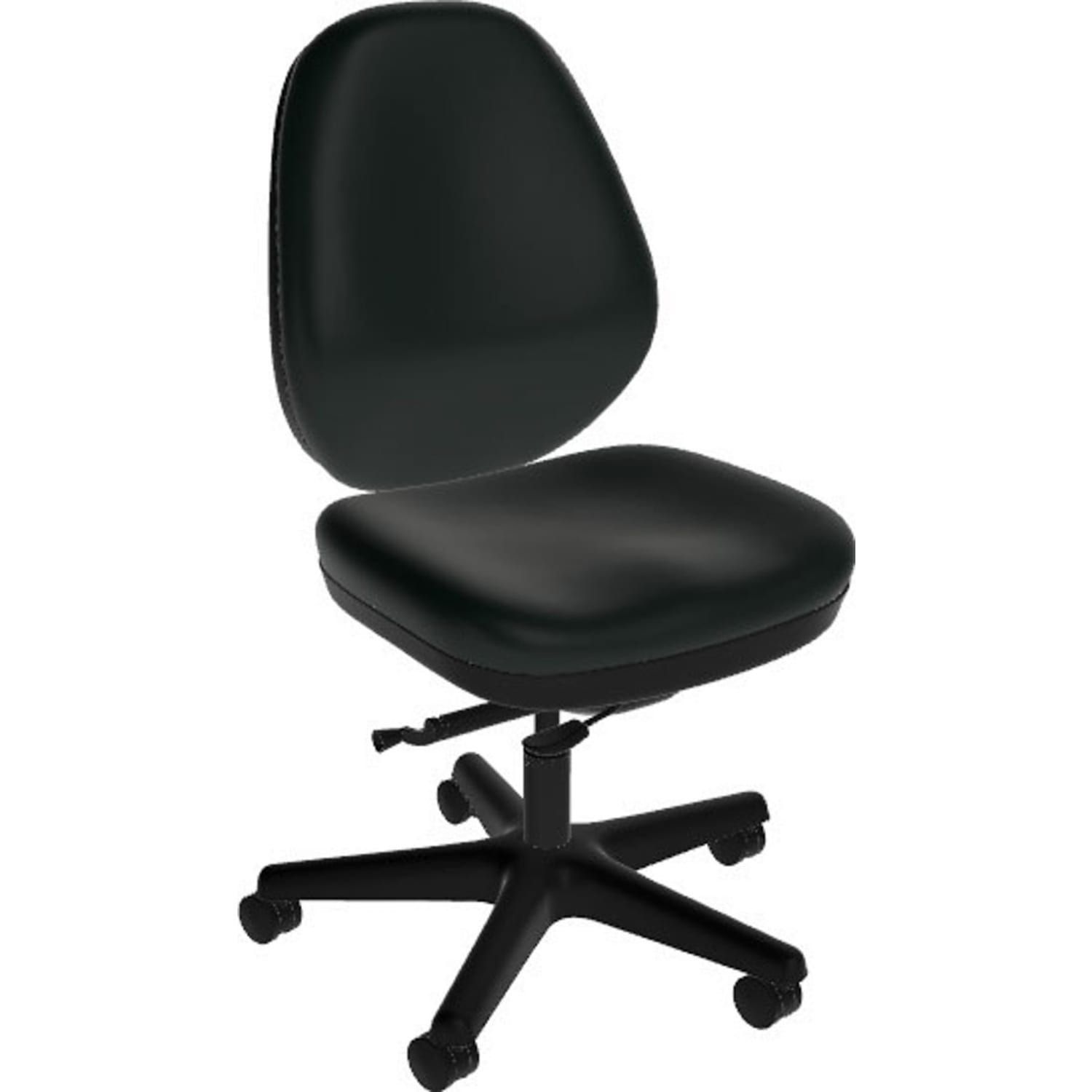 Sitmatic GoodFit Mid-Back Chair, Black Polyurethane/Black