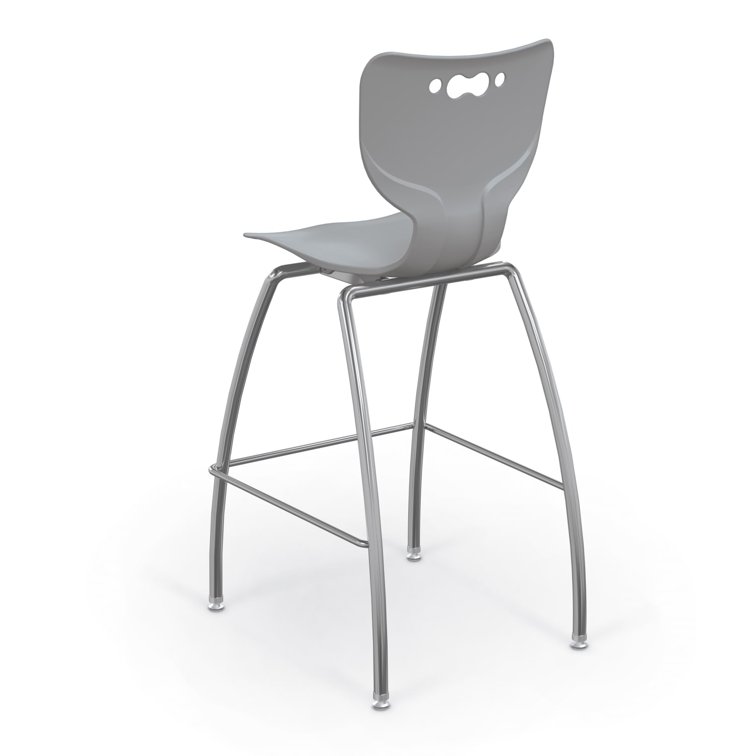 Hierarchy 4-Leg School Stool, 24in, Gray/Chrome - Image 3