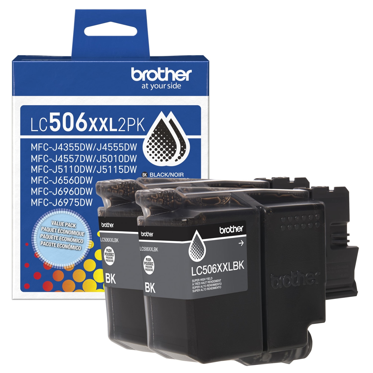 Brother LC506XXL2PK Black Super High Yield Ink Cartridges, Two-pack