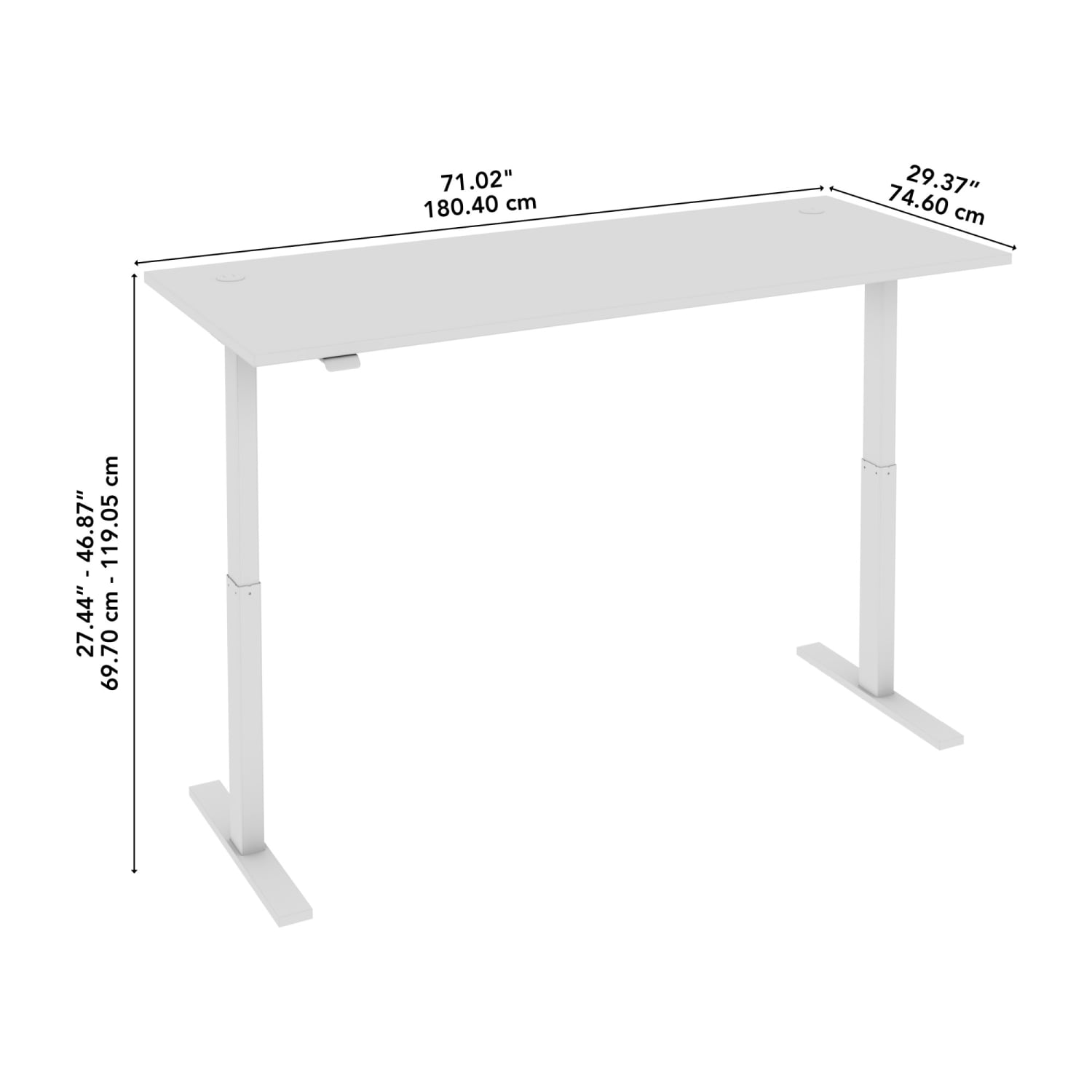 Bush Business Furniture Move 60 Series 72inW x 30inD Electric Height Adjustable Standing Desk, Mocha Cherry/White Powder Coat, Standard Delivery - Image 5