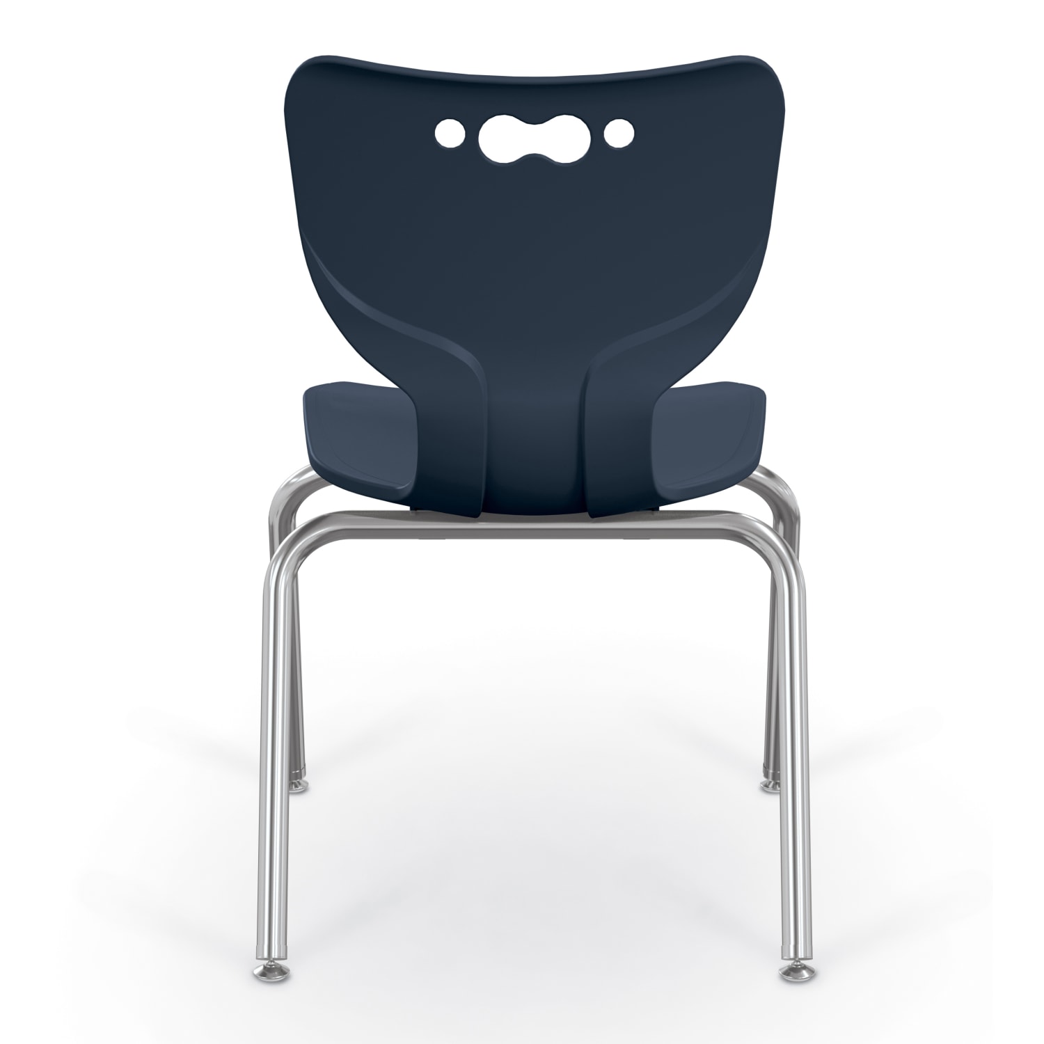 Hierarchy 4-Leg Stackable Student Chairs, 14in, Navy/Chrome, Set Of 5 Chairs - Image 3