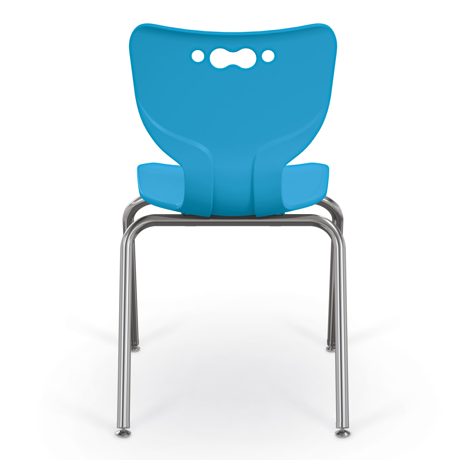 Hierarchy 4-Leg Stackable Student Chairs, 16in, Blue/Chrome, Set Of 5 Chairs - Image 3