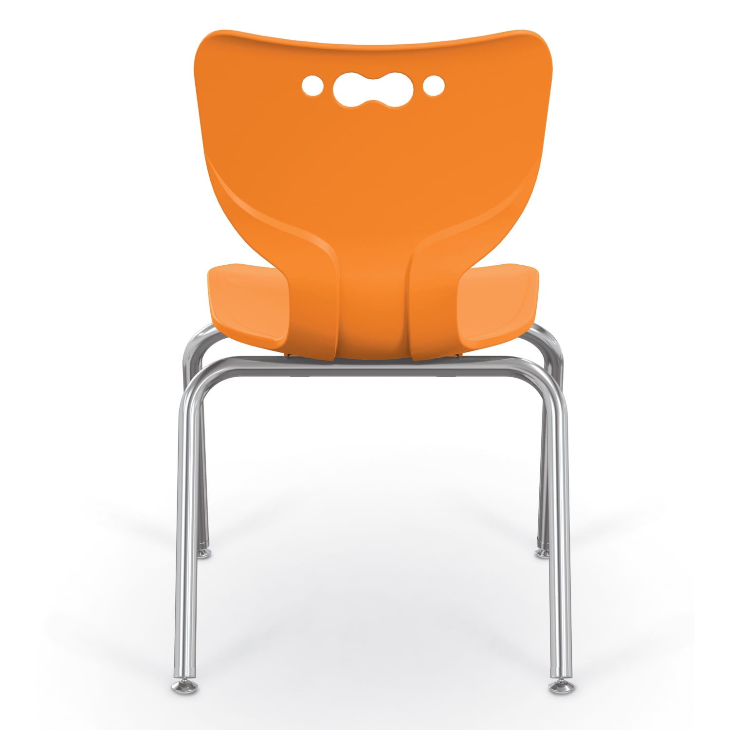 Hierarchy 4-Leg Stackable Student Chairs, 16in, Orange/Chrome, Set Of 5 Chairs - Image 3