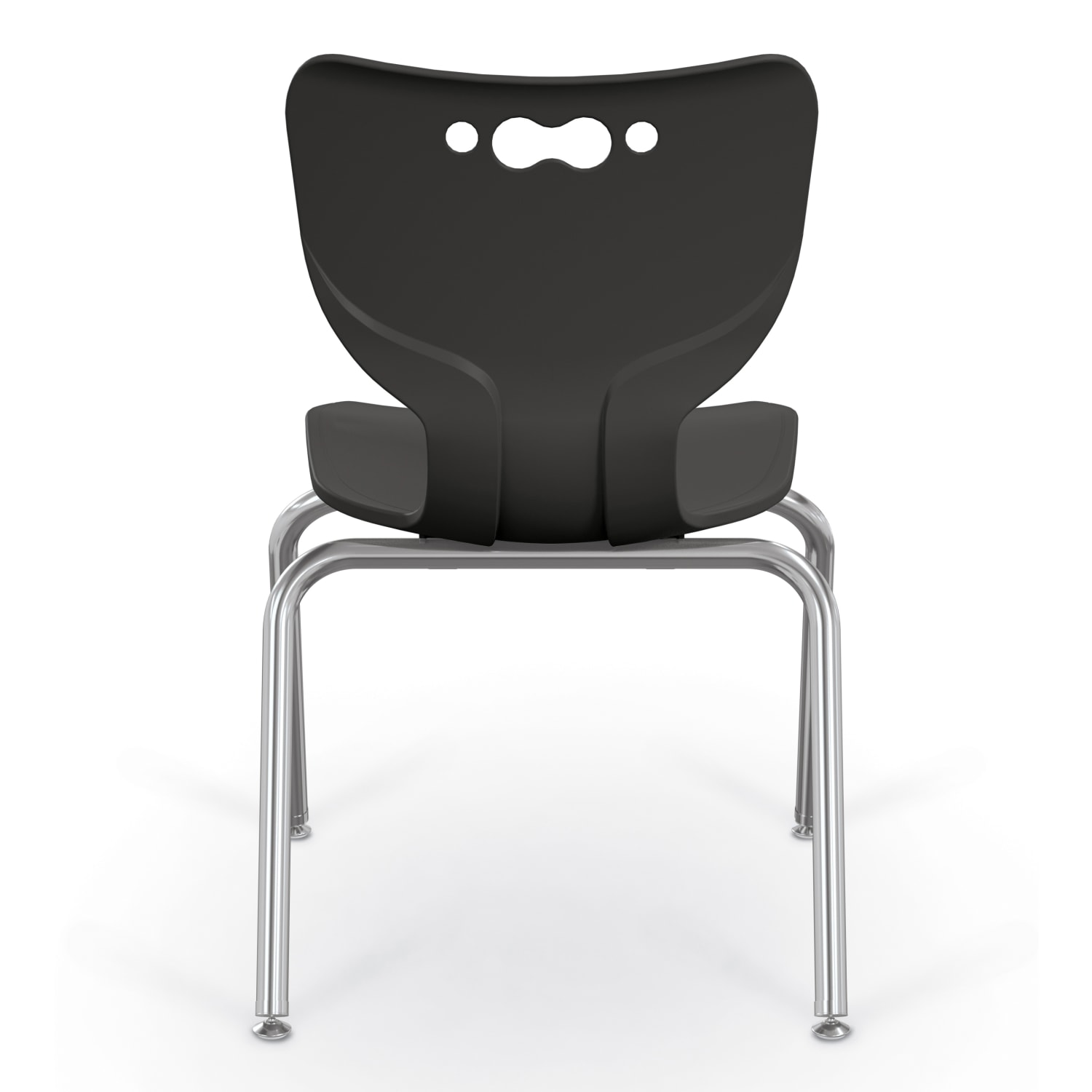 Hierarchy 4-Leg Stackable Student Chairs, 18in, Black/Chrome, Set Of 5 Chairs - Image 3