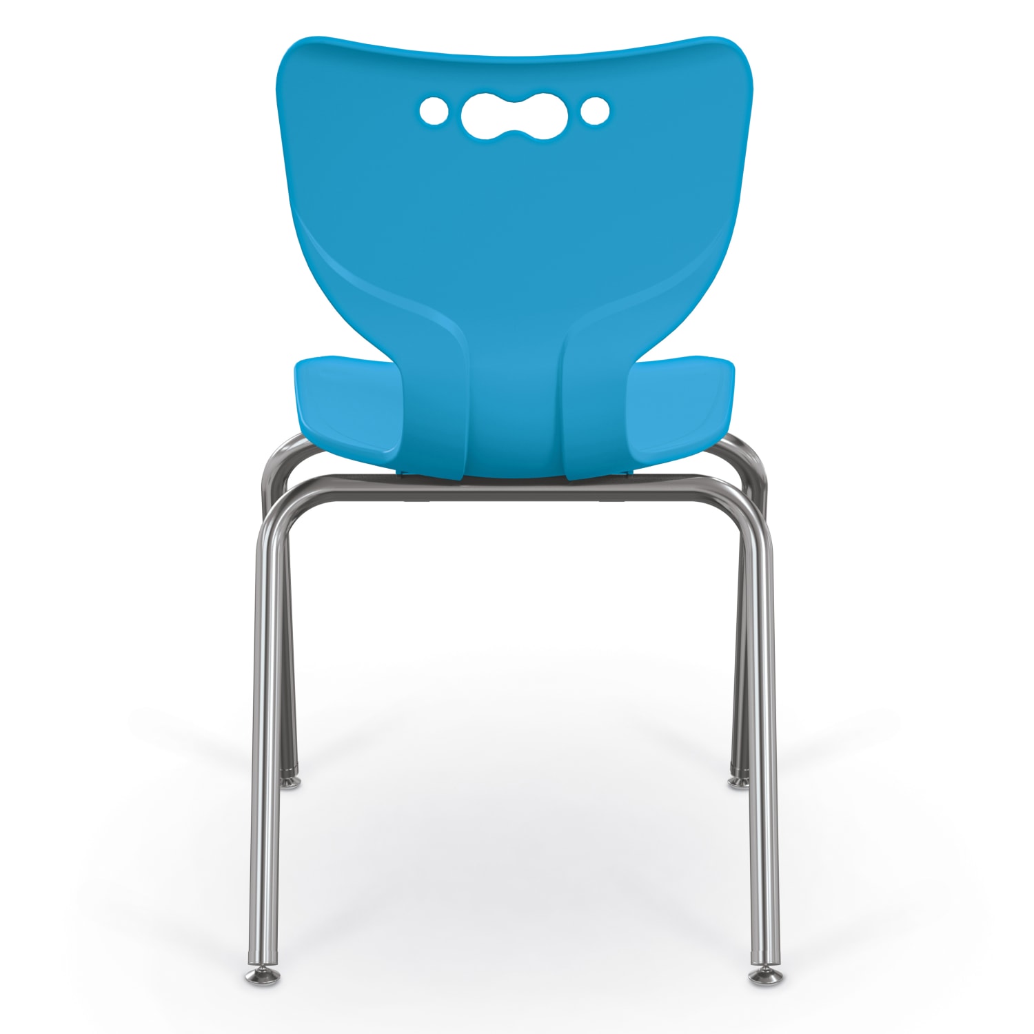 Hierarchy 4-Leg Stackable Student Chairs, 18in, Blue/Chrome, Set Of 5 Chairs - Image 3