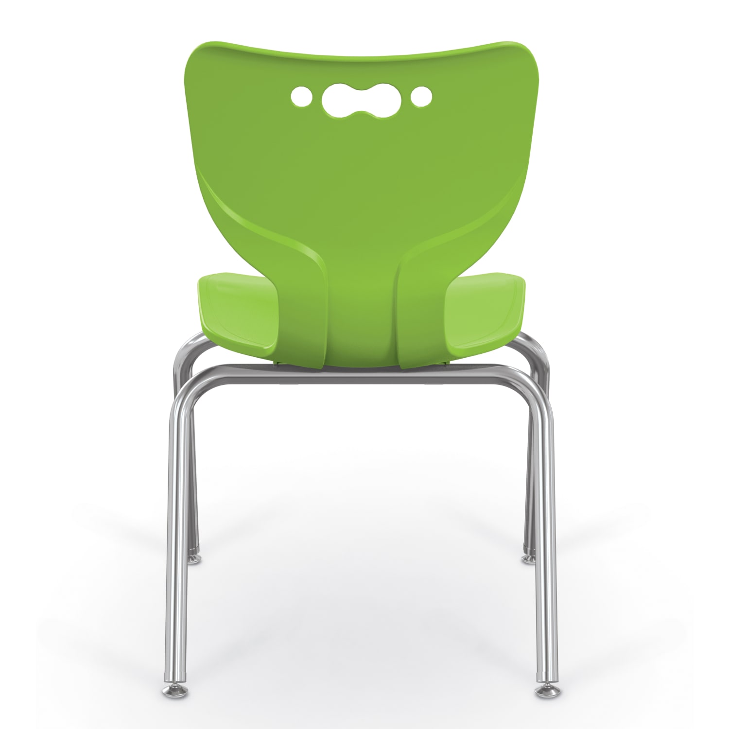 Hierarchy 4-Leg Stackable Student Chairs, 18in, Lime/Chrome, Set Of 5 Chairs - Image 3