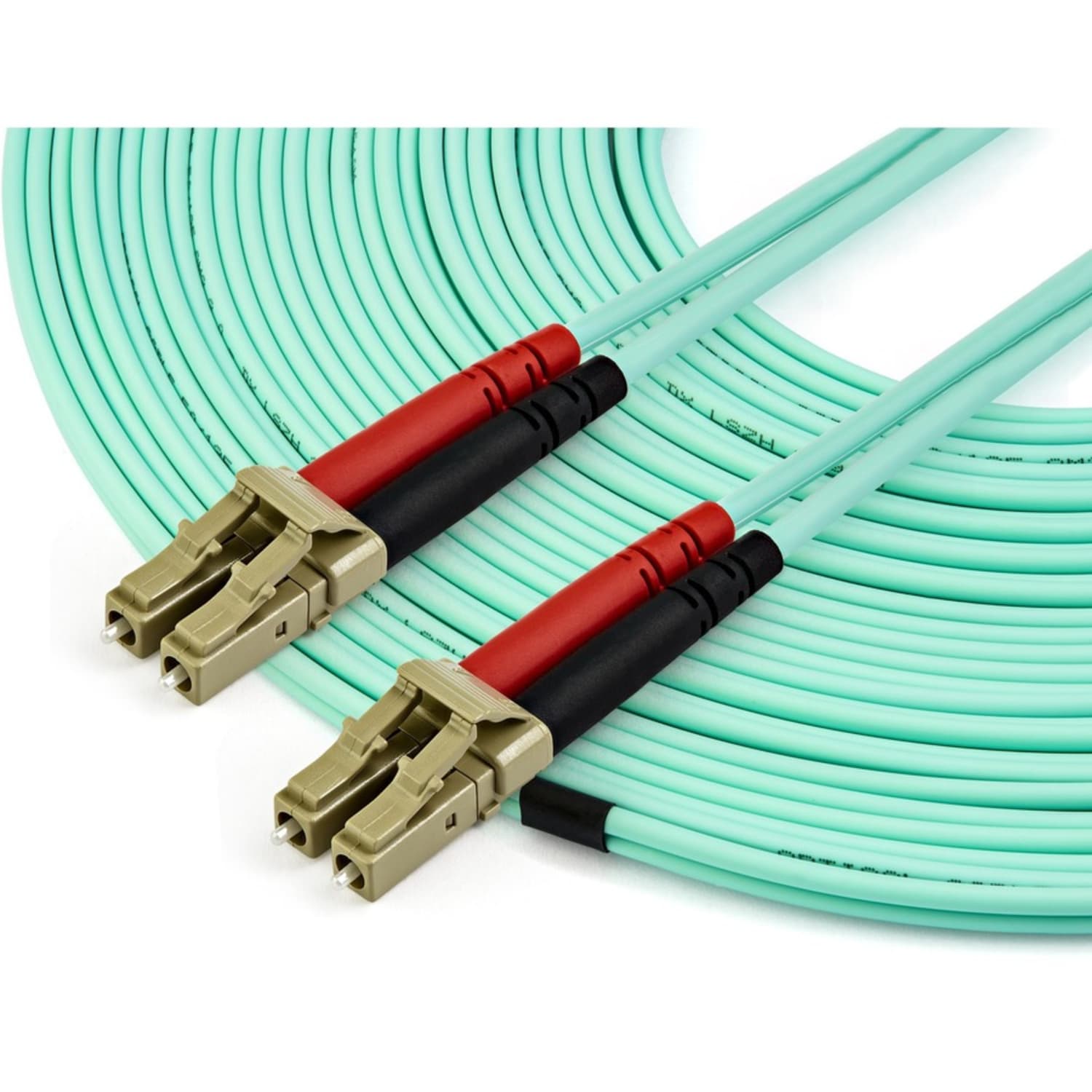 StarTech.com 15m (50ft) LC/UPC to LC/UPC OM3 Multimode Fiber Optic Cable, Full Duplex Zipcord Fiber, 100Gbps, LOMMF, LSZH Fiber Patch Cord - Image 4