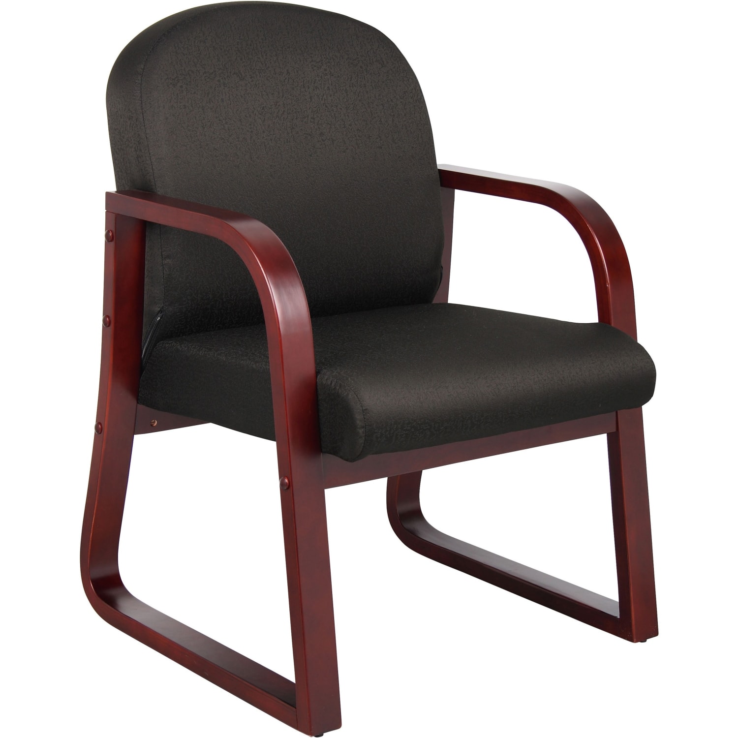 Boss Office Products Mahogany Guest Chair Black PopularChairscom