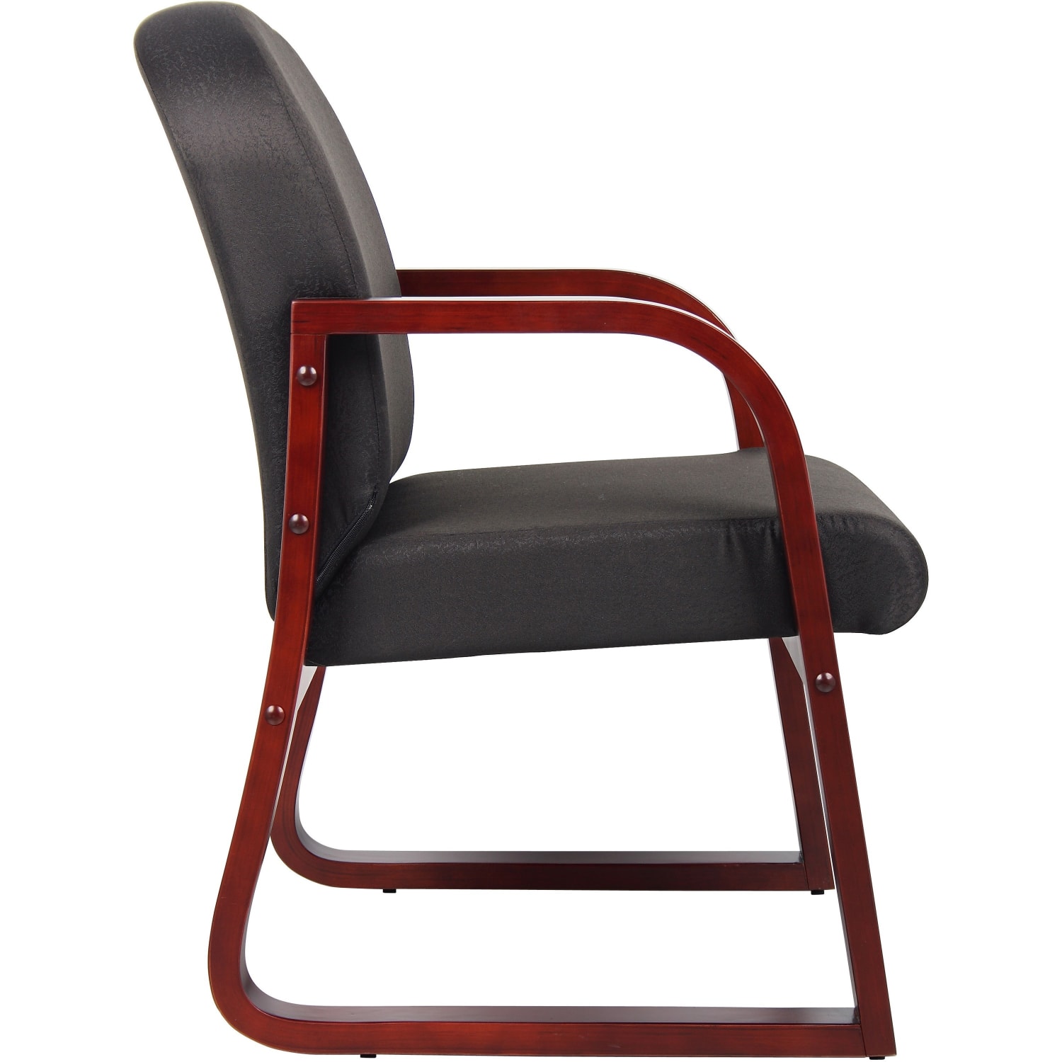Boss Office Products Mahogany Guest Chair Black PopularChairscom