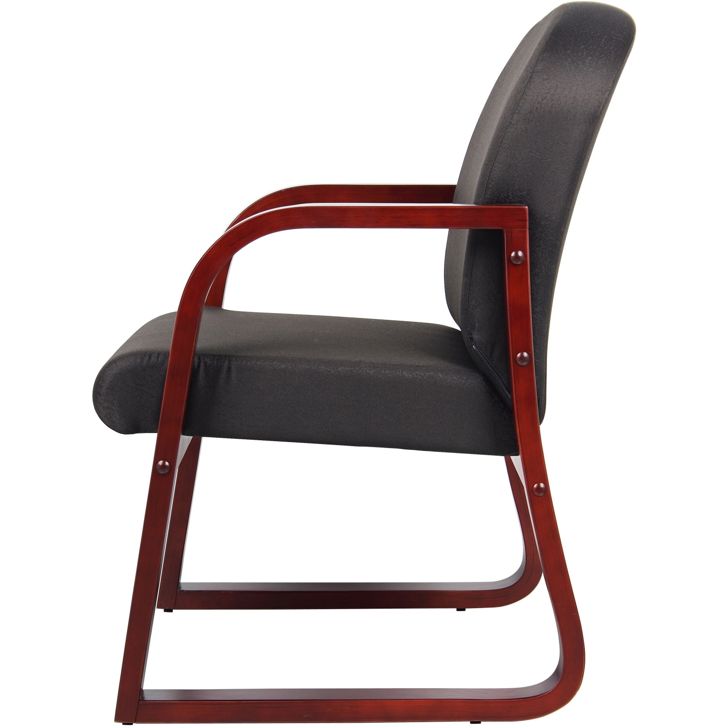 Boss Office Products Mahogany Guest Chair Black PopularChairscom