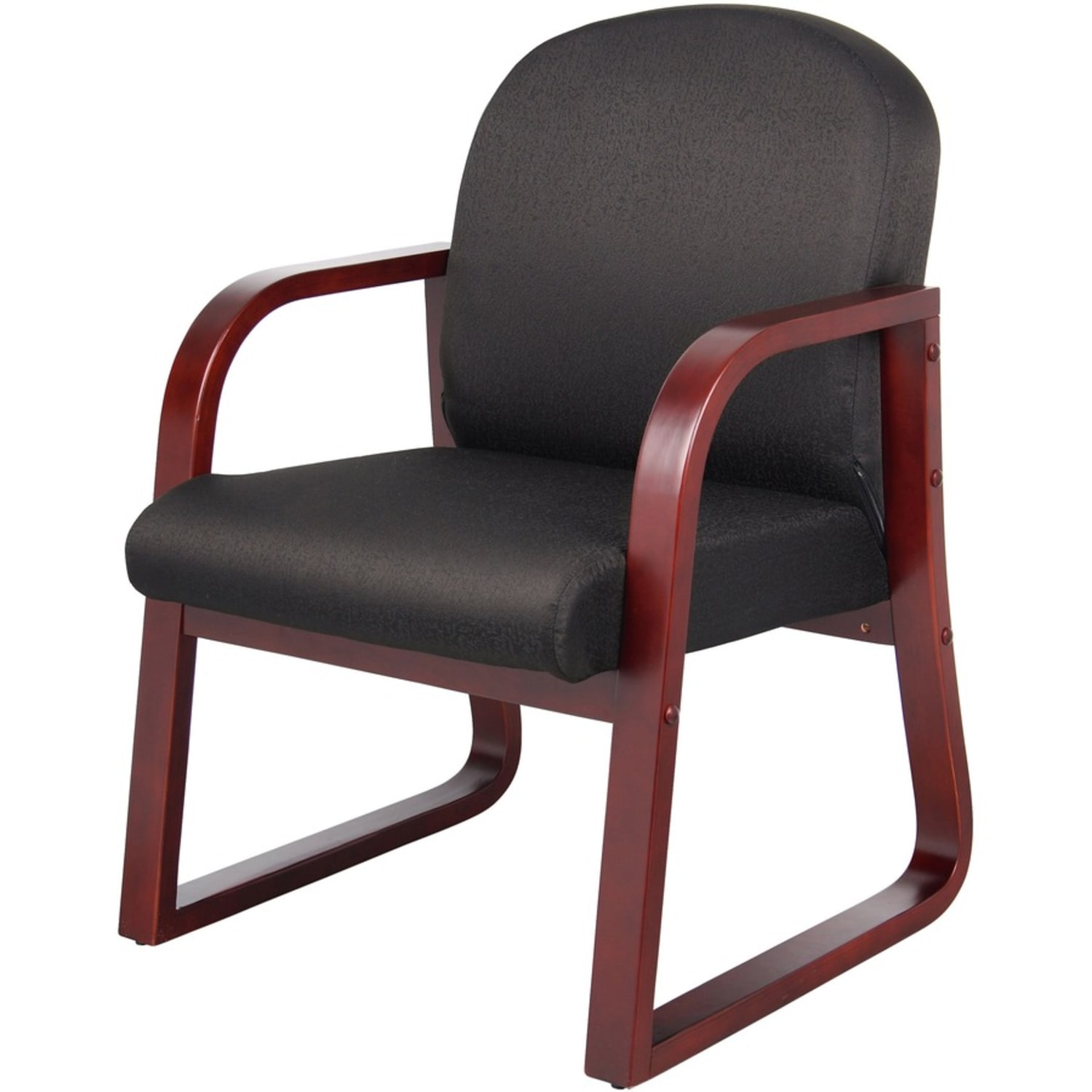 Boss Office Products Mahogany Guest Chair Black PopularChairscom